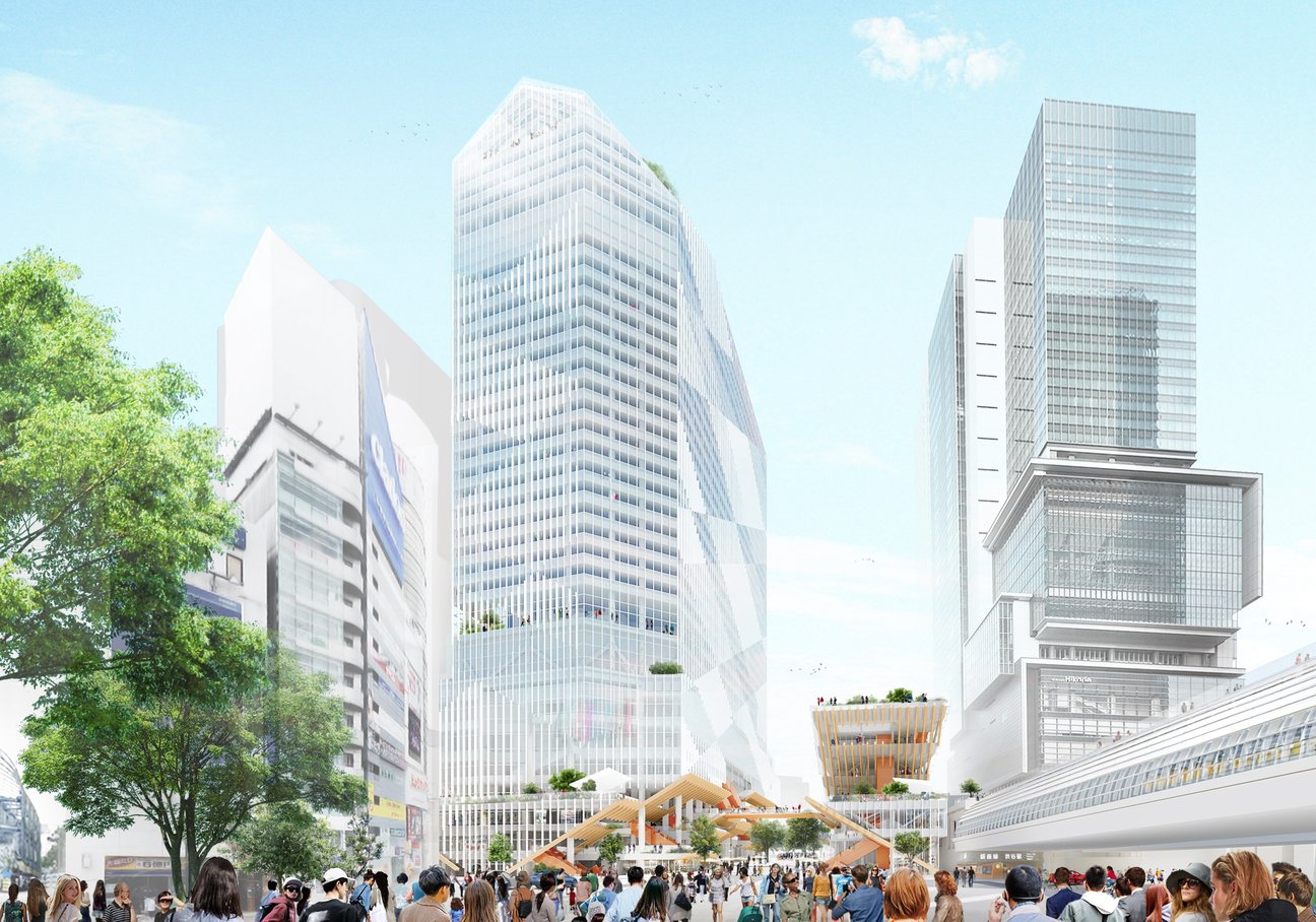 宮益坂地区第一種市街地再開発事業 外観イメージパース
