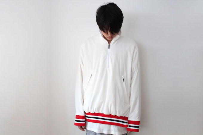 ESSAY エッセイ 15AW プルオーバー ハーフジップ ブルゾン 白 赤 紺 