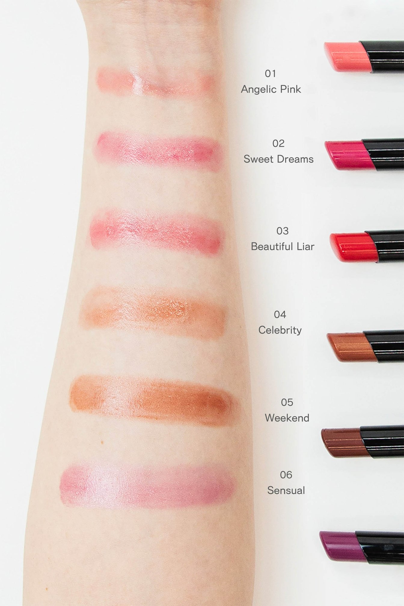 リップ ケアカラー スウォッチ