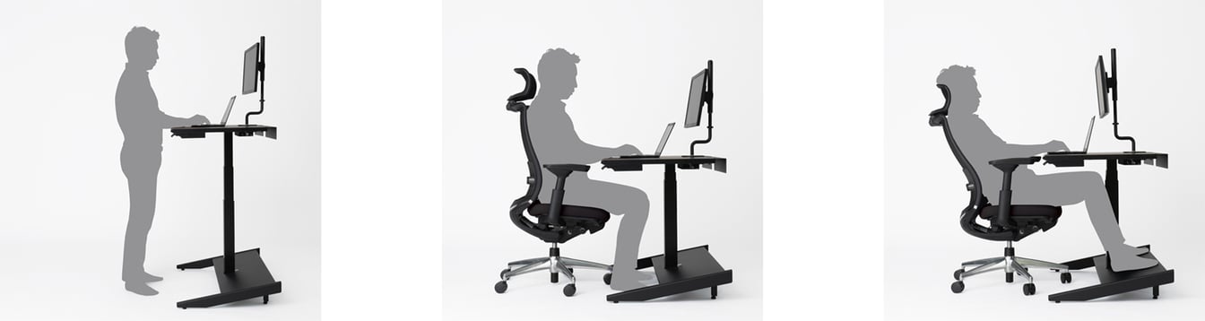 電動昇降デスクSTANDSIT 作業イメージ