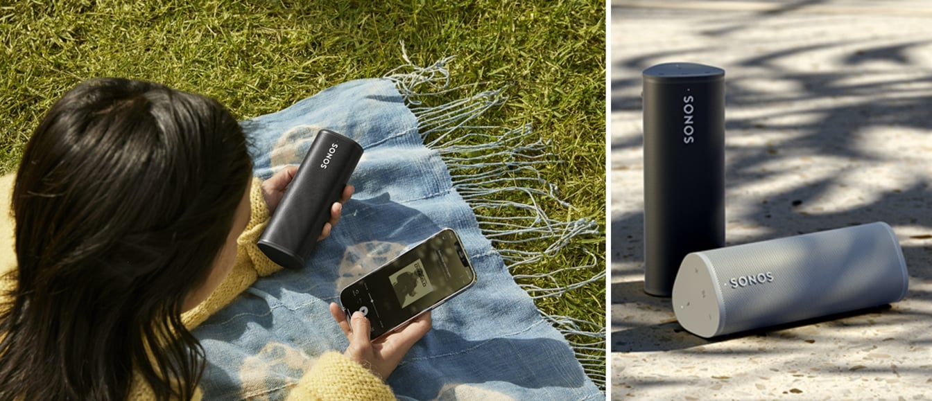 Sonos、430gのポータブルスピーカー「Sonos Roam」ヴィジュアル