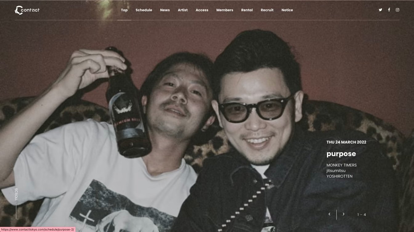 渋谷のクラブ Contactの公式サイト