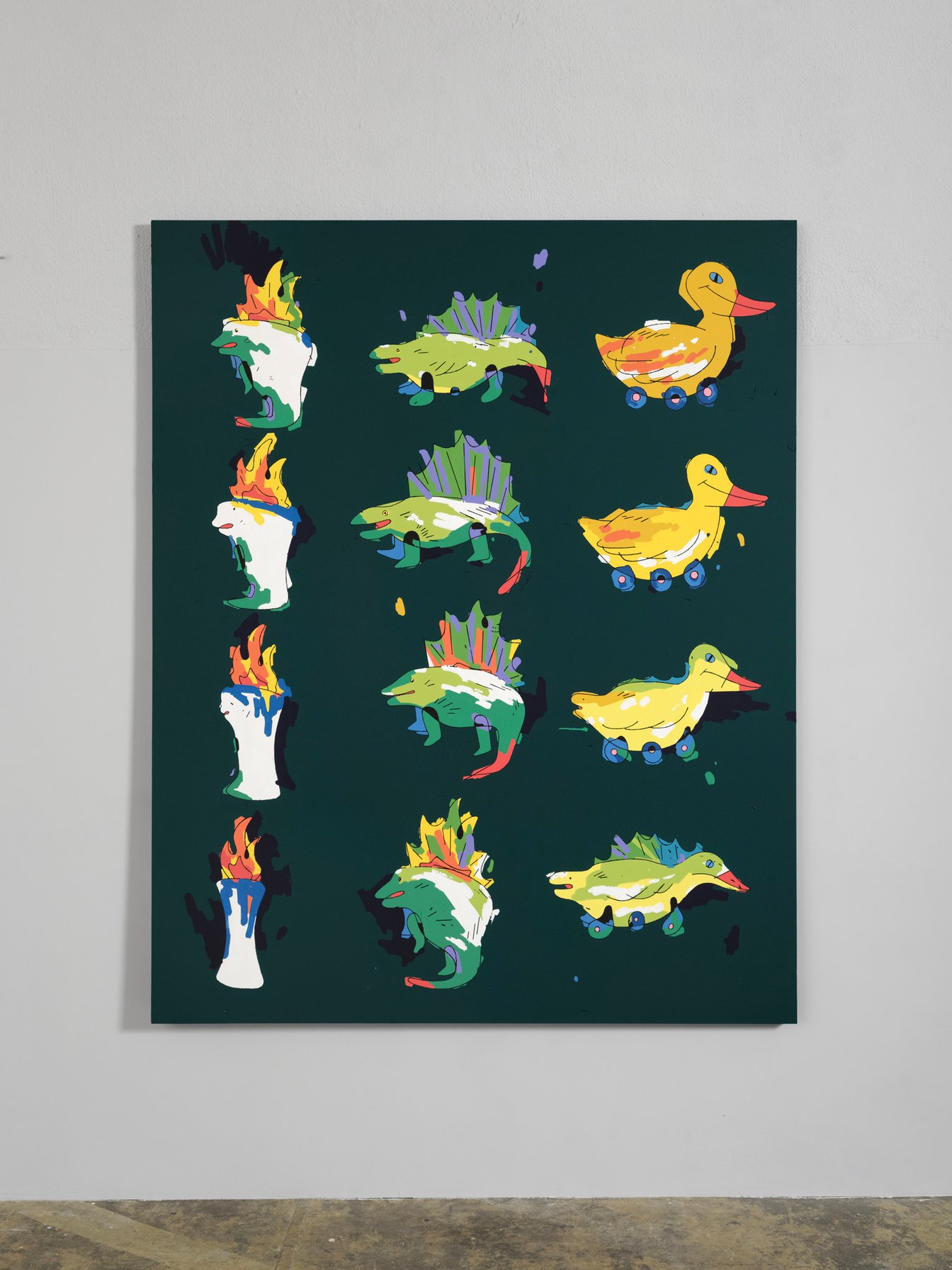 オオクボリュウの作品「Duck, Dinosaur, Candle」