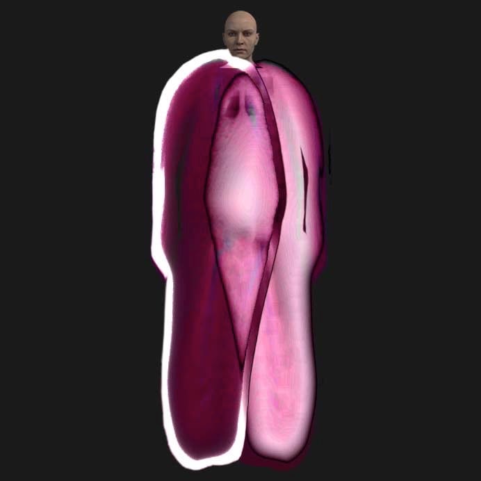 ピンクを基調としたドローイング