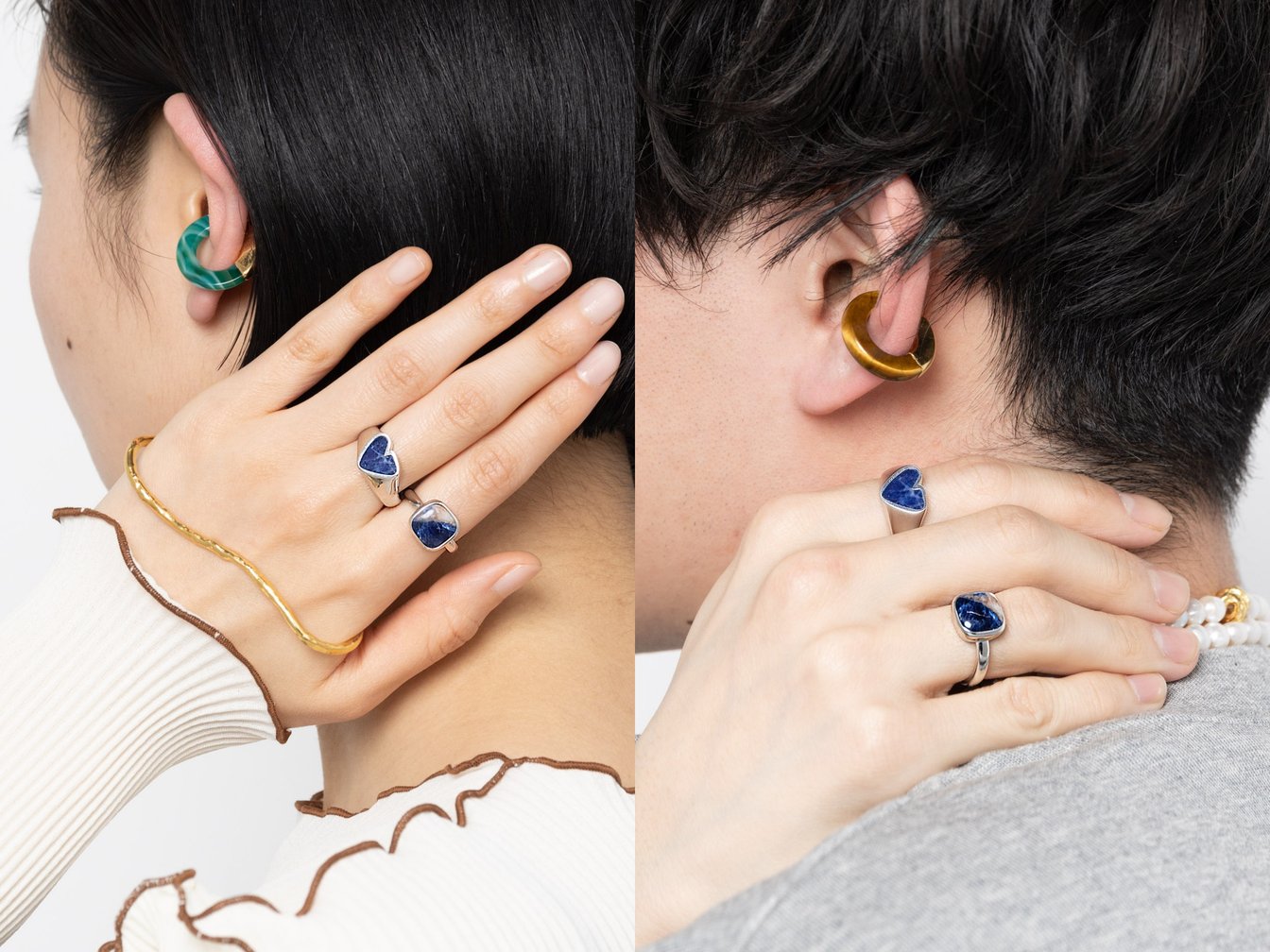 プリークのアイテムを身につけた男女のモデル