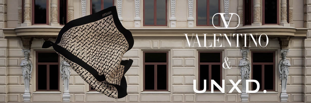 ヴァレンティノとUNXDのロゴ