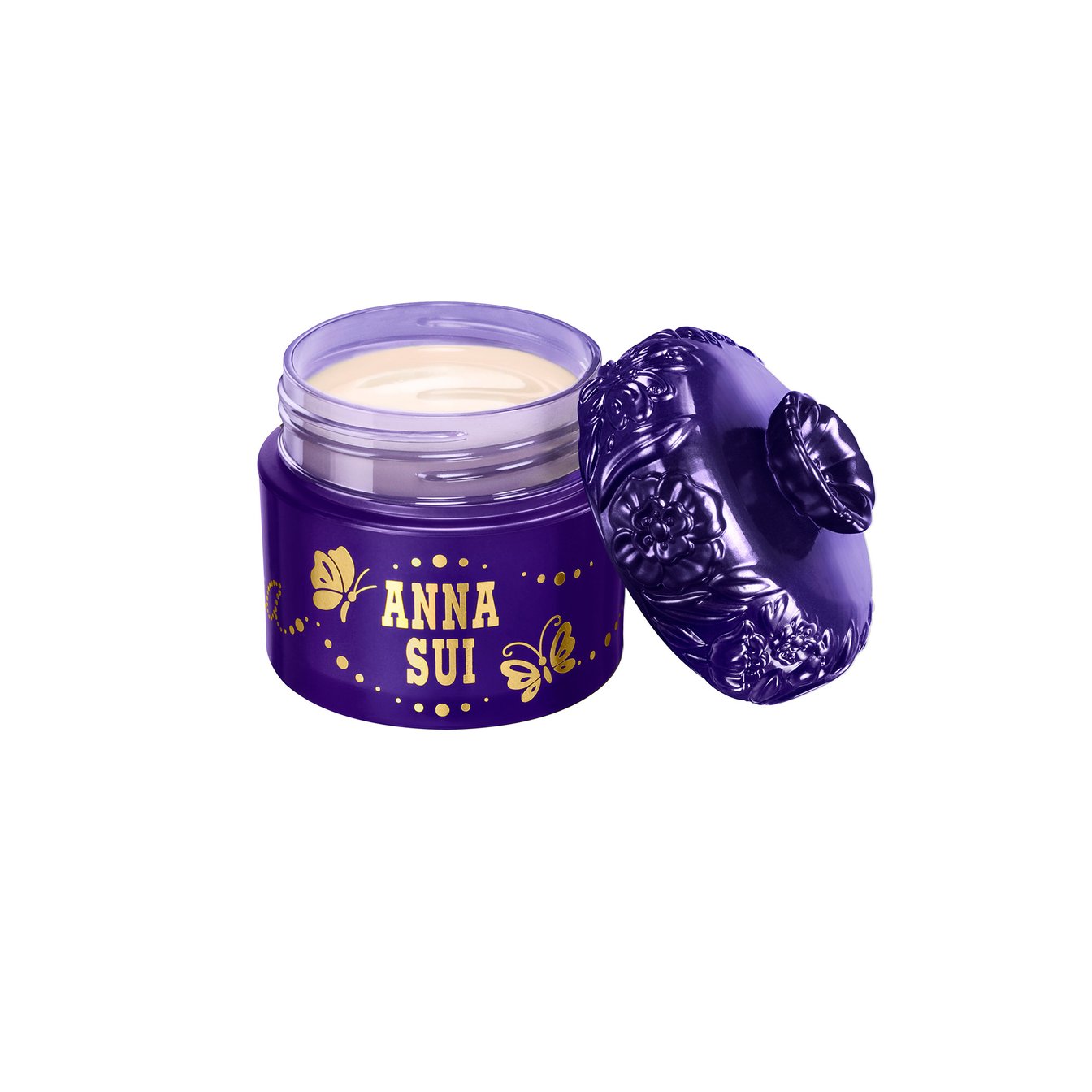 パープルのジャータイプのパッケージに収めた化粧下地