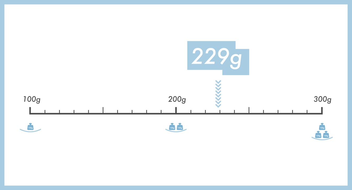 サンダルの重さを表す図