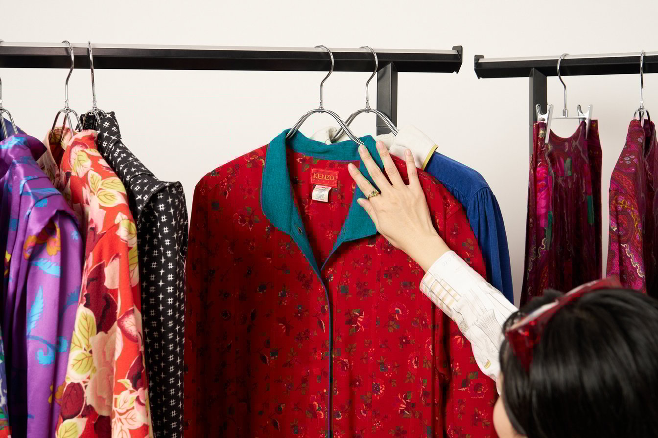 KENZO PARIS スタンドカラーロングワンピース