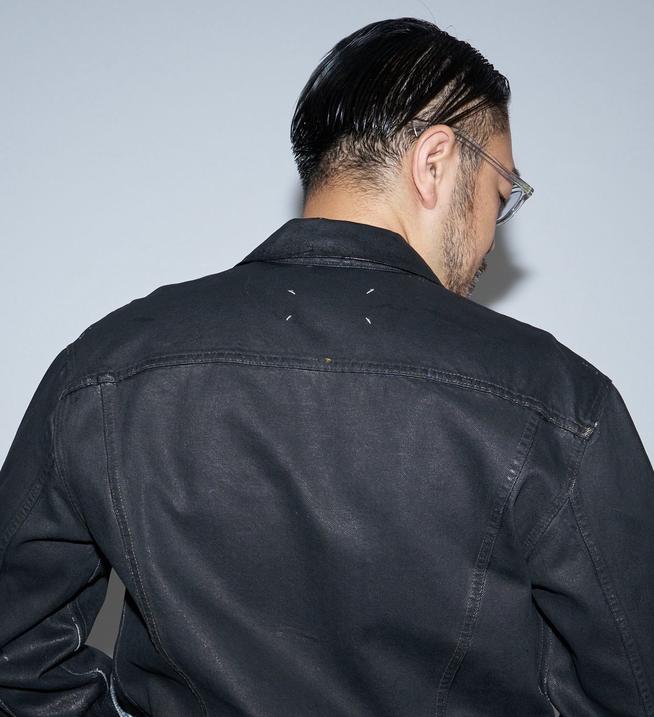 マルタンマルジェラ　ペンキデニムジャケット　ブラック Martin Margiela アーティザナル ペンキデニムジャケット