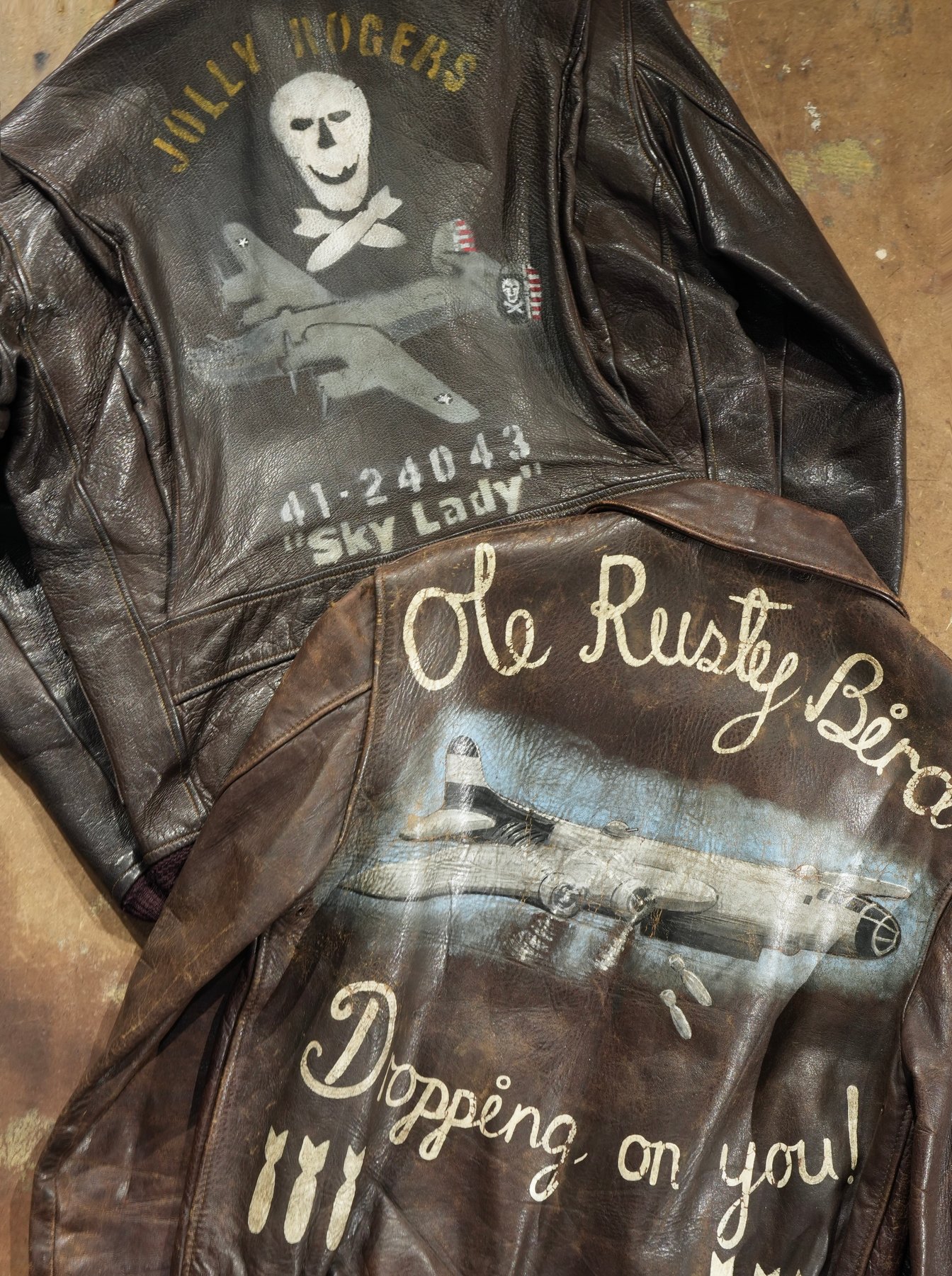 40’s FLIGHT JACKET WITH BACK PAINT