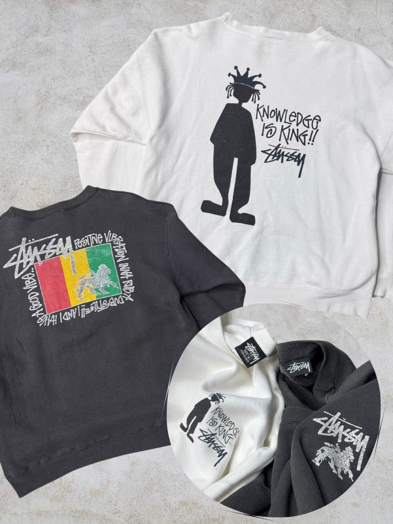 80's~90's old stussy design Sweat "# Y j”
