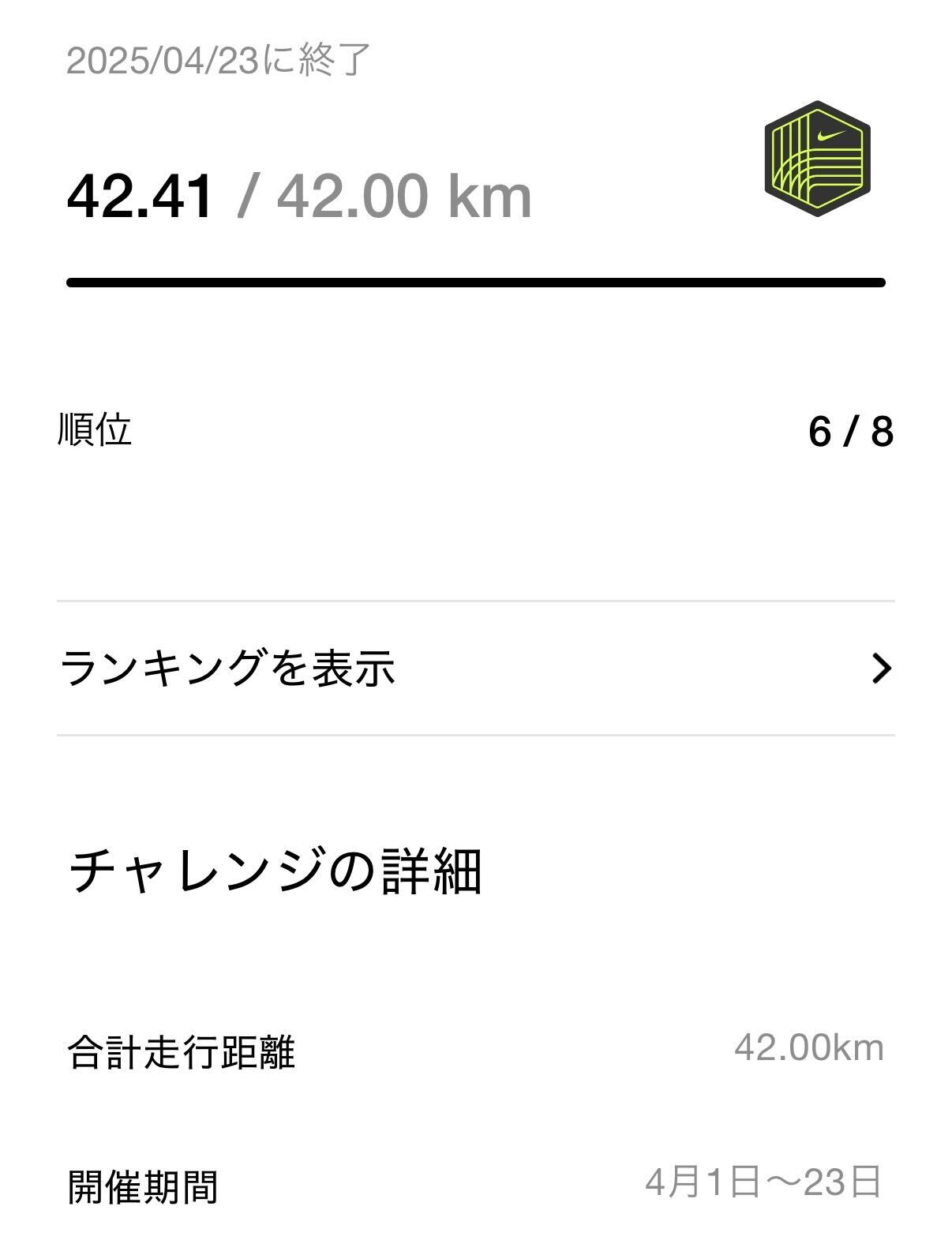 ランニングの記録