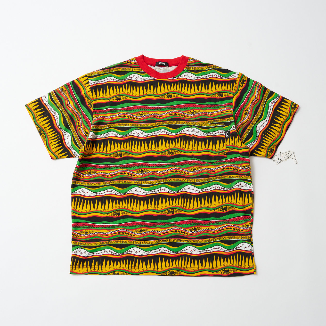 【大人気XLサイズ】ステューシー 総柄 ビッグバックロゴ 希少 Tシャツ/56 ステューシー ビッグサイズ tシャツ サークルロゴ サイズXL