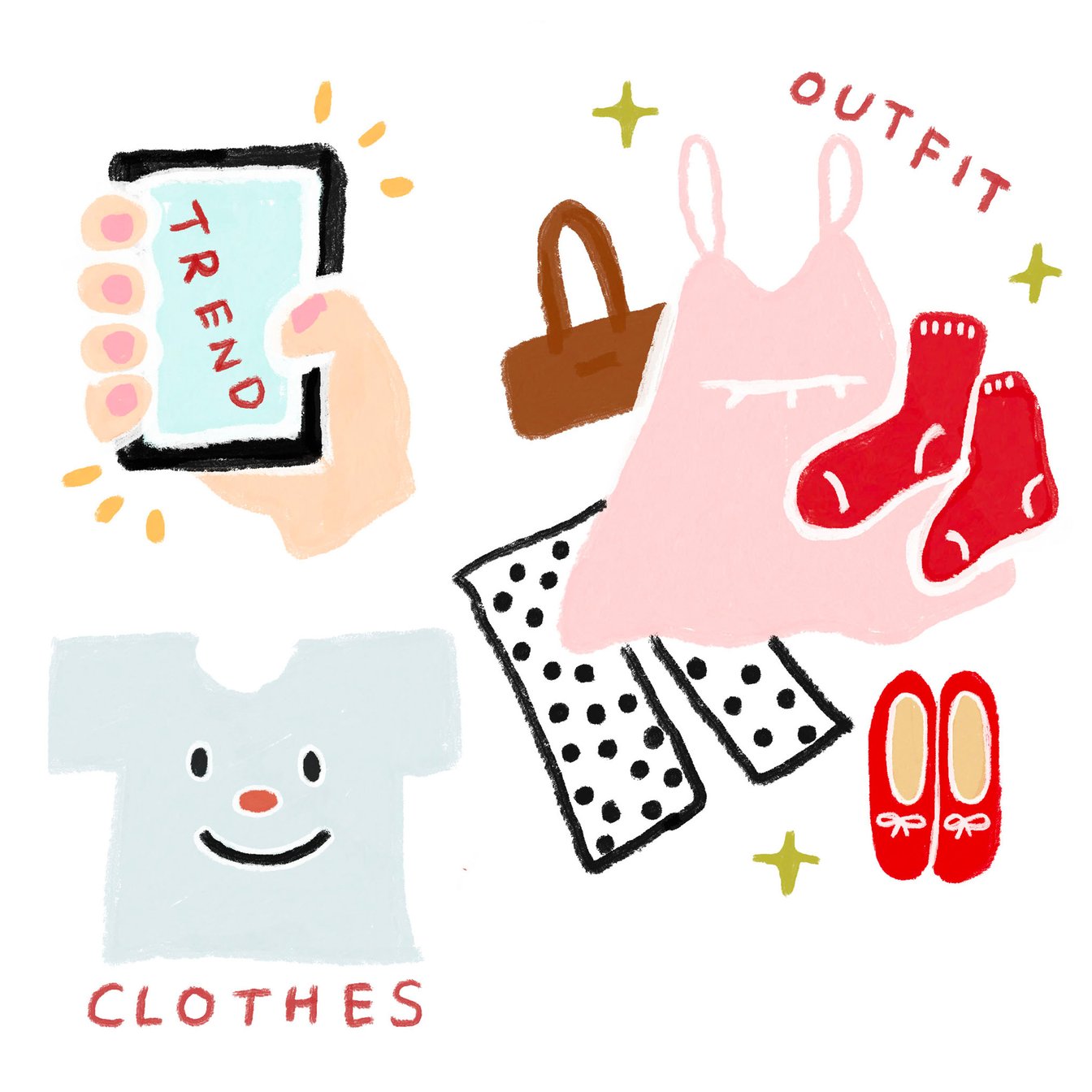 ファッションの3つの定義を表したイラスト