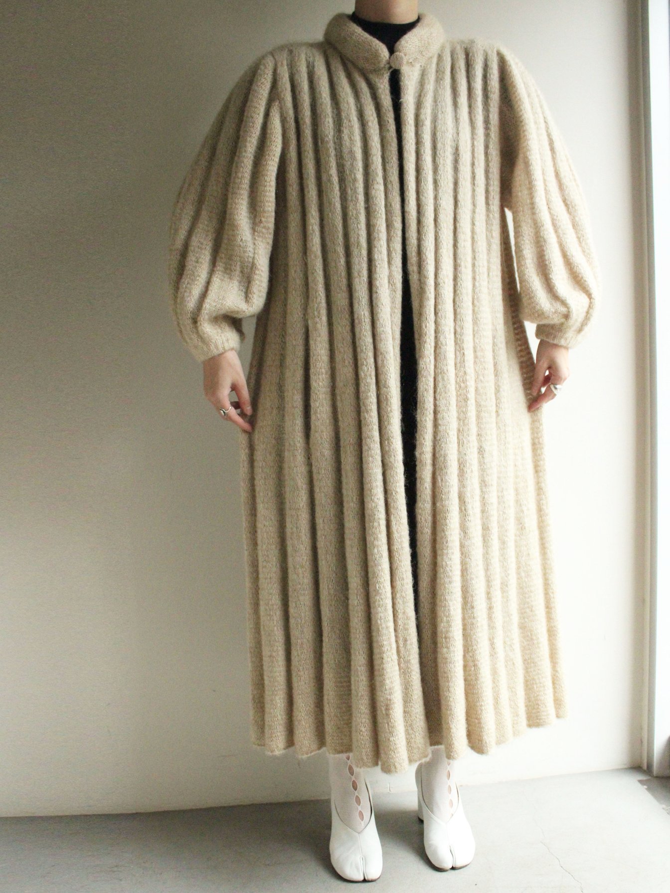 1980s London knit cardigan coat