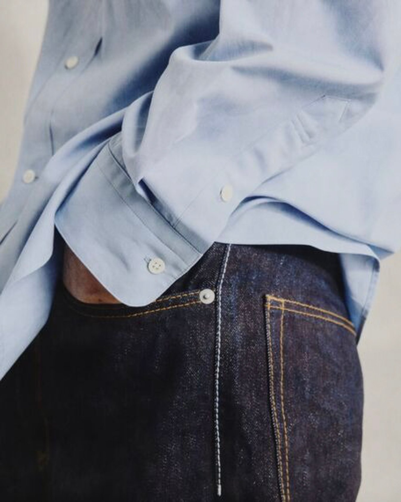 和紙混のデニムパンツ