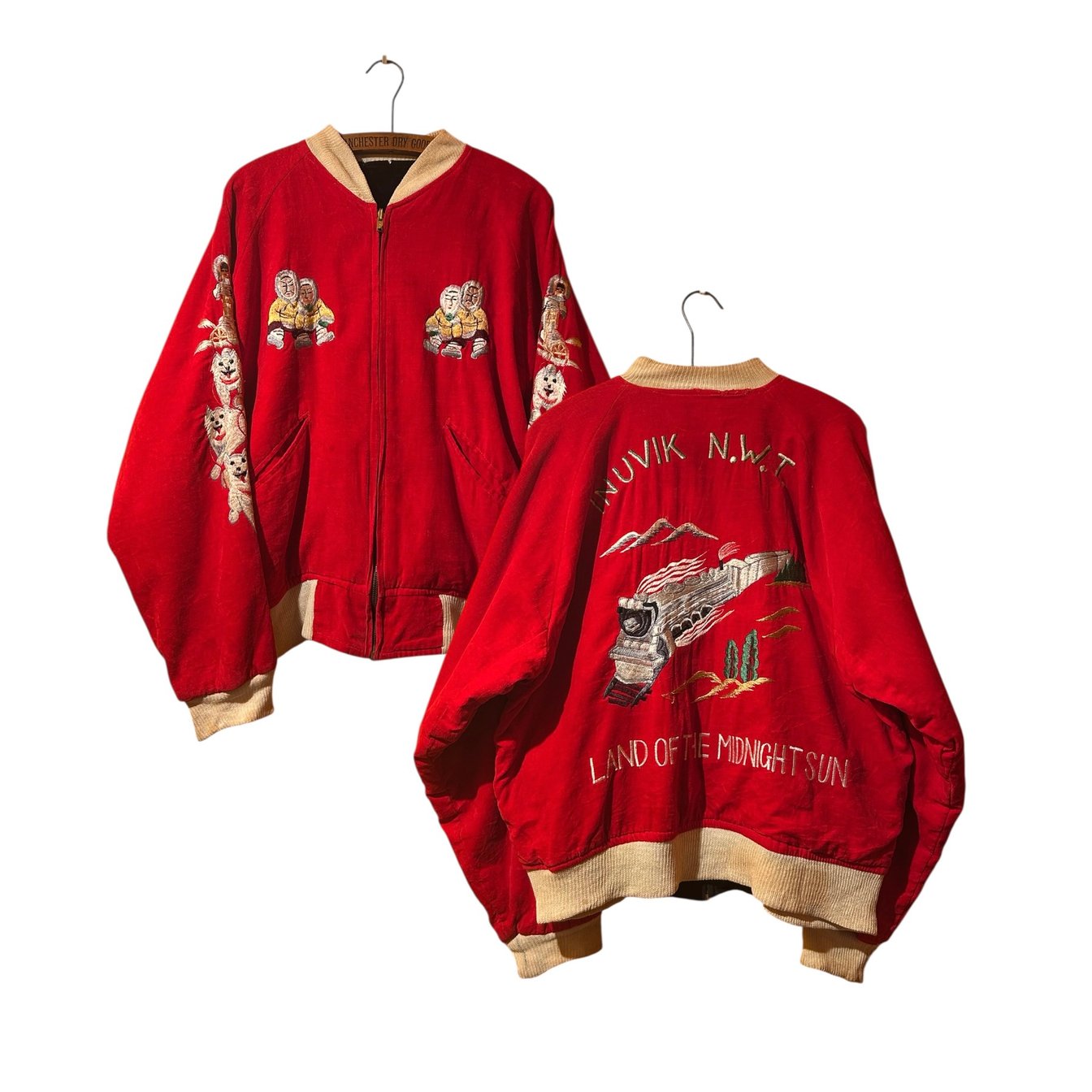 1950S ALASKA VELOURS SOUVENIR JACKET "RED"