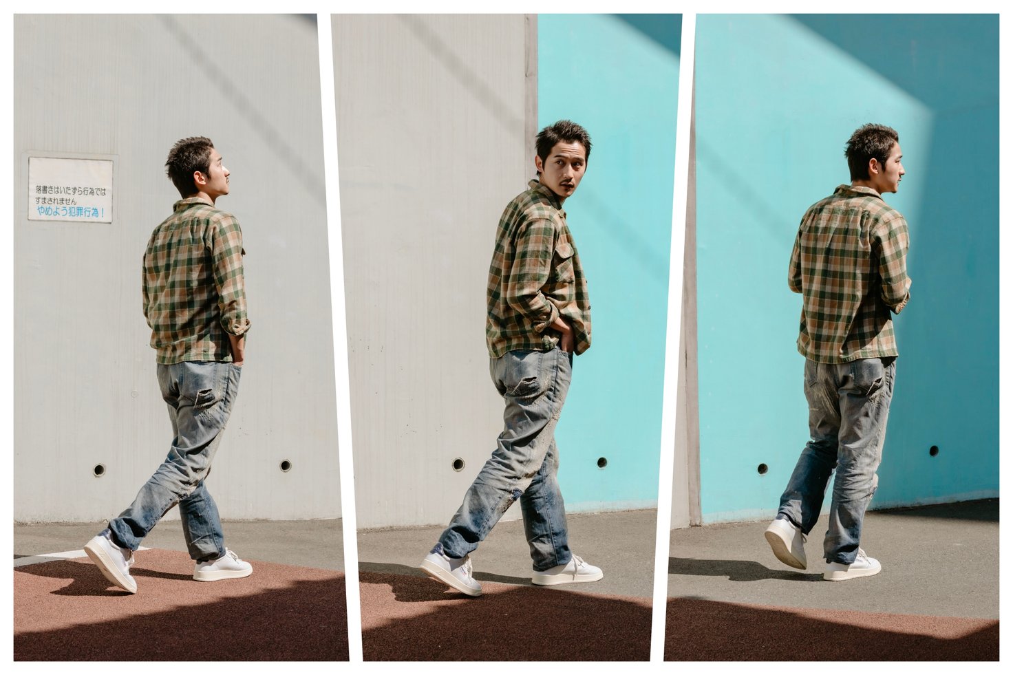 スニーカーを履いた男性