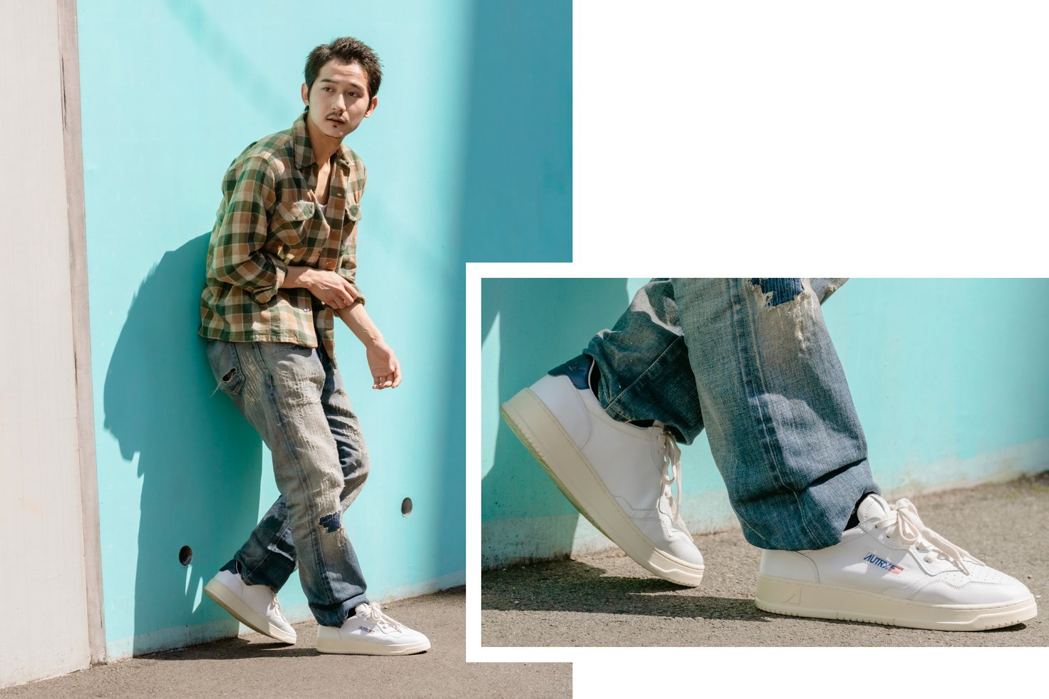 スニーカーを履いた男性