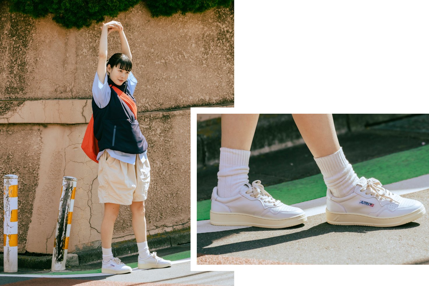 スニーカーを履いた女性