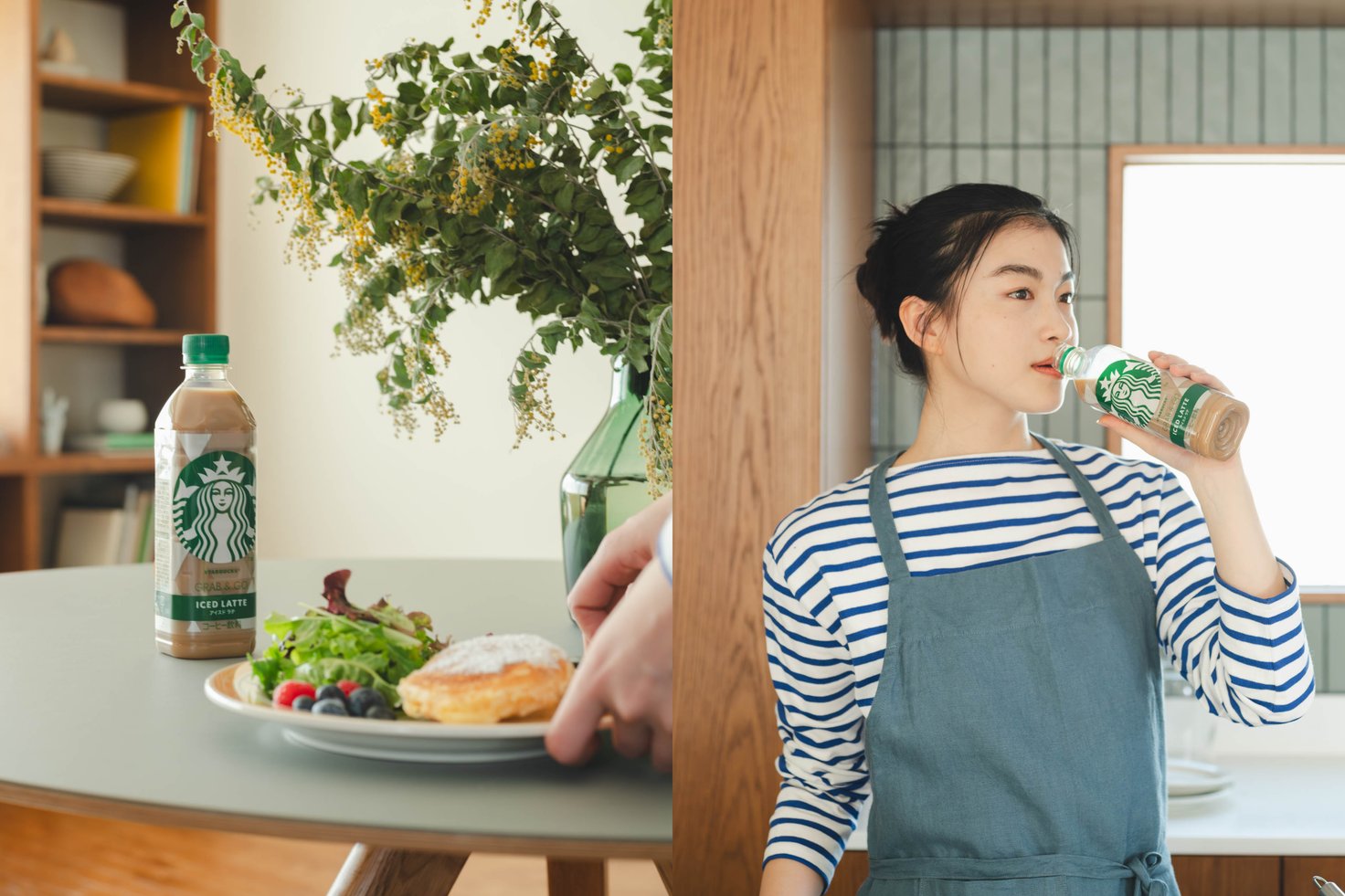 ドリンクを飲む女性