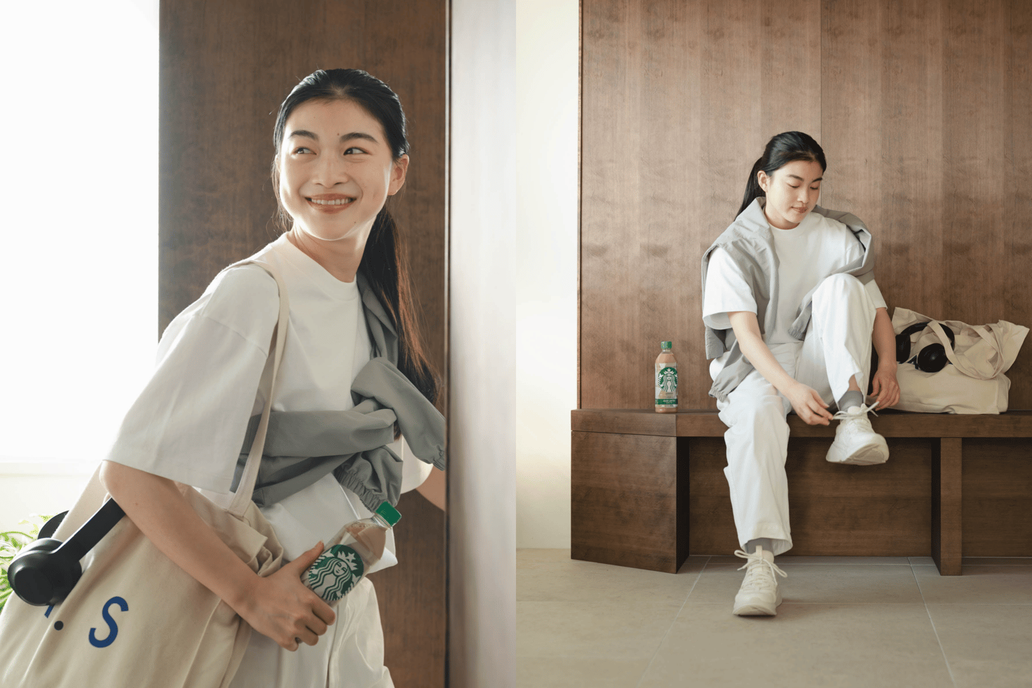 出かける支度をする女性