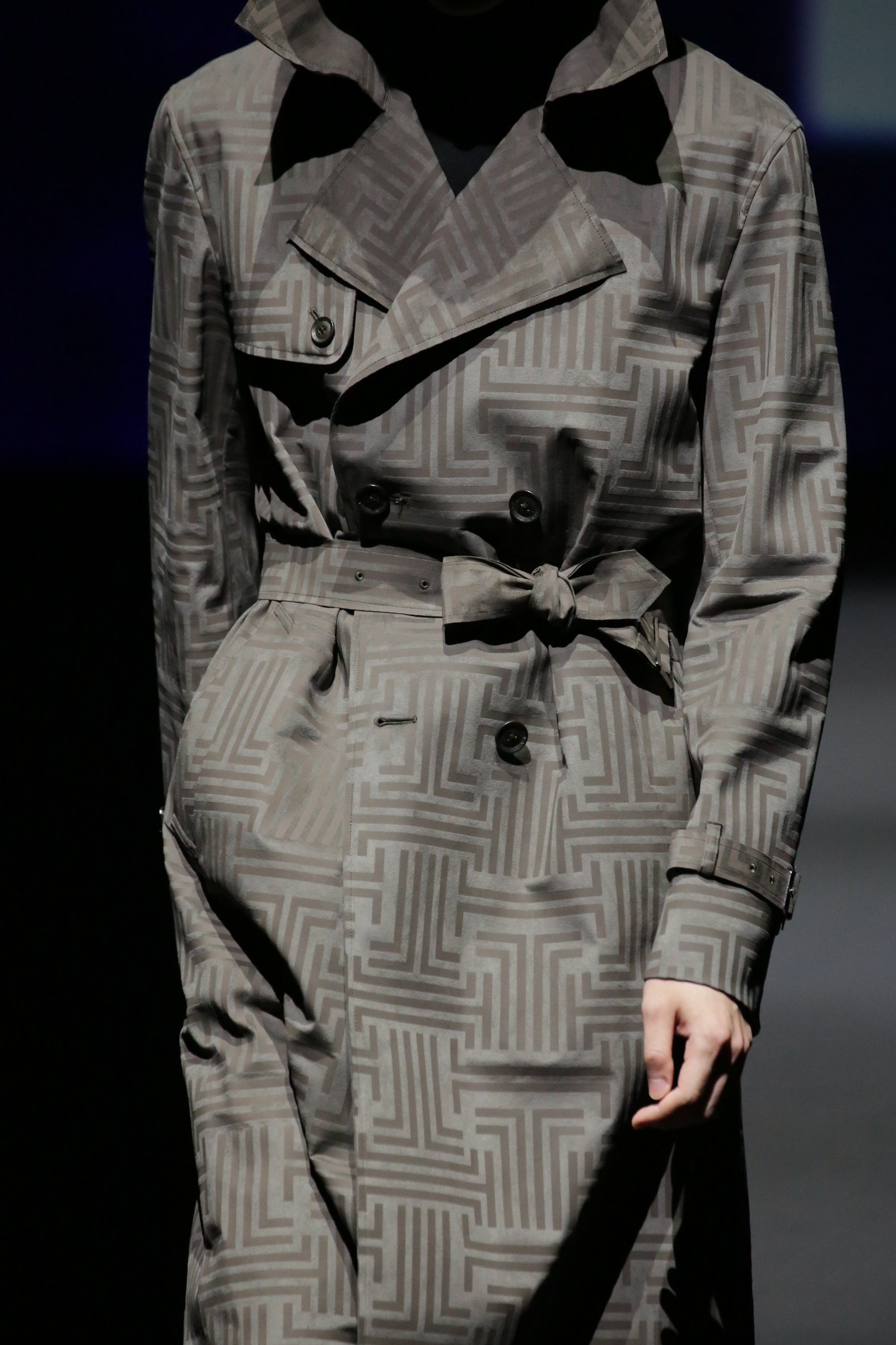【最高級】 LANVIN ランバン モノグラム スタンドカラー コート 美品 最高級】 LANVIN ランバン モノグラム スタンドカラー コート 美