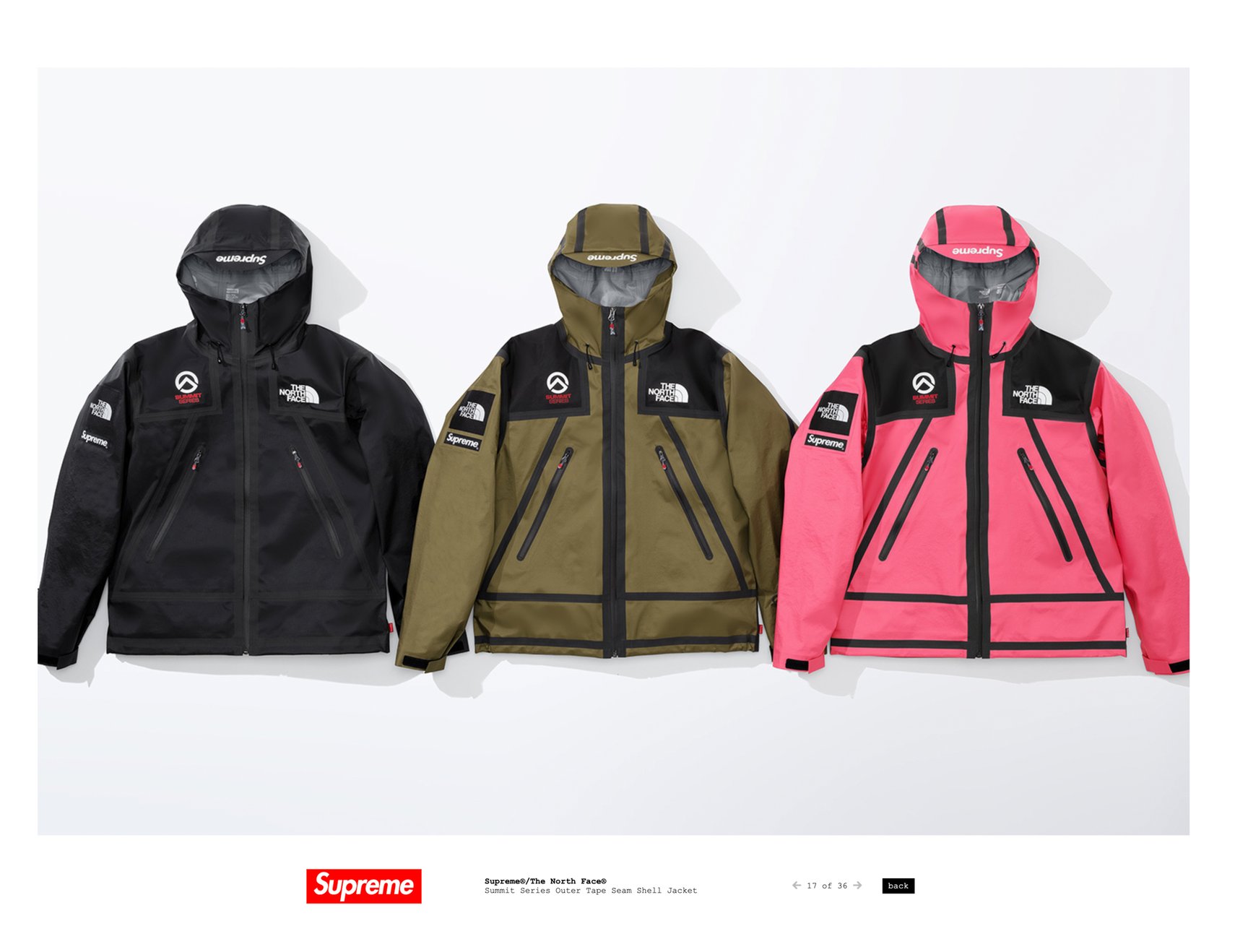 シュプリーム ザノース フェイス サミット シリーズ シェル ジャケット　S Supreme シュプリーム 22SS NP02200I × The North Face Summit