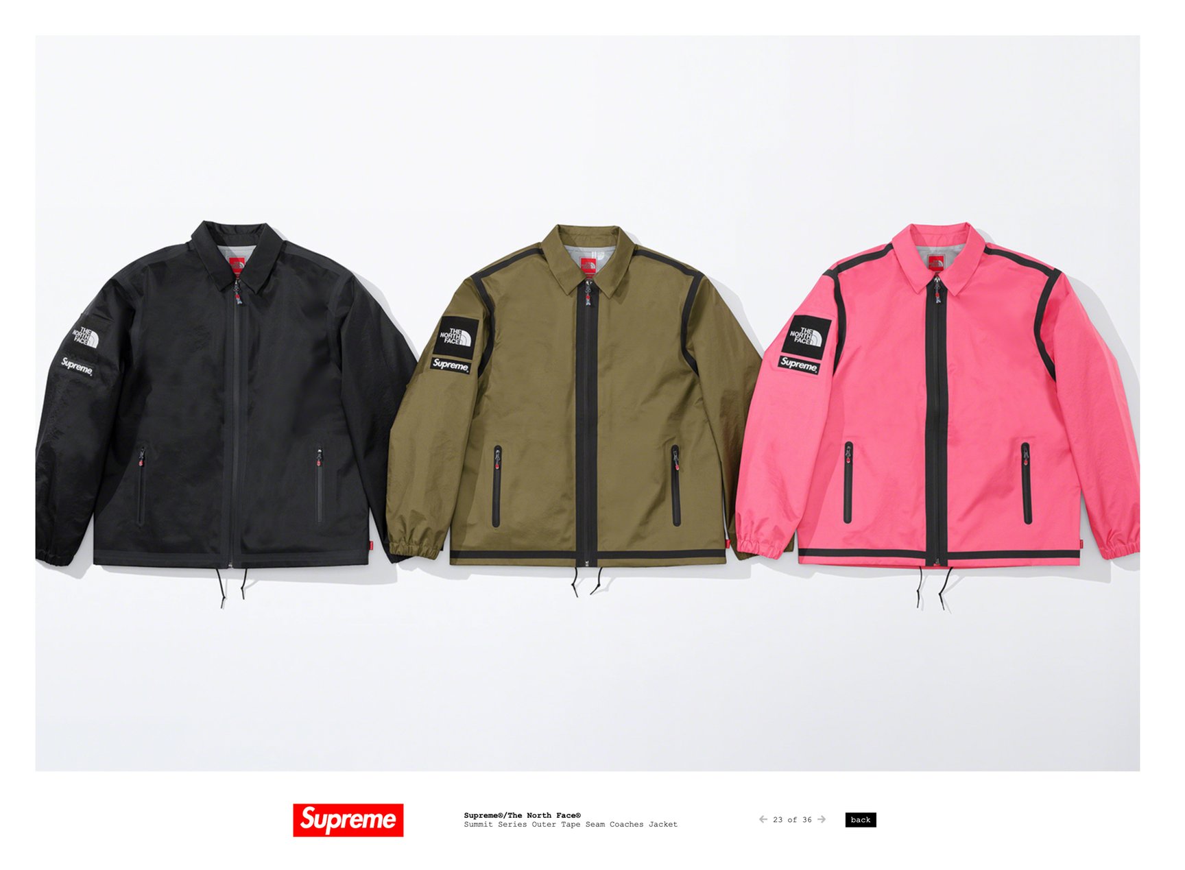 シュプリーム ザノース フェイス サミット シリーズ シェル ジャケット　S 梅雨の季節におススメの王道コラボ！【シュプノース】【SUPREME