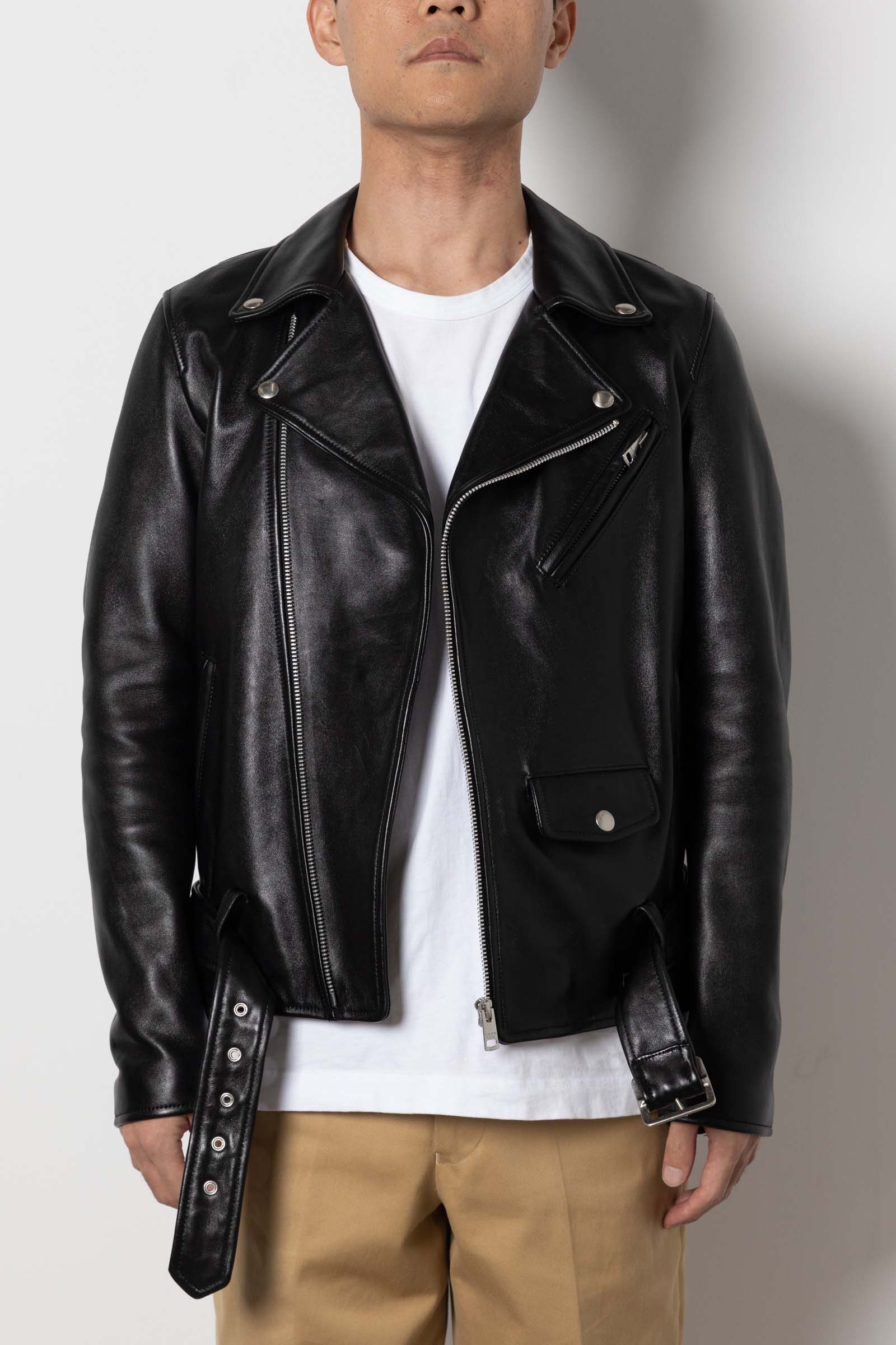 ビューティフルピープル　ライダースジャケット　180cm 着画