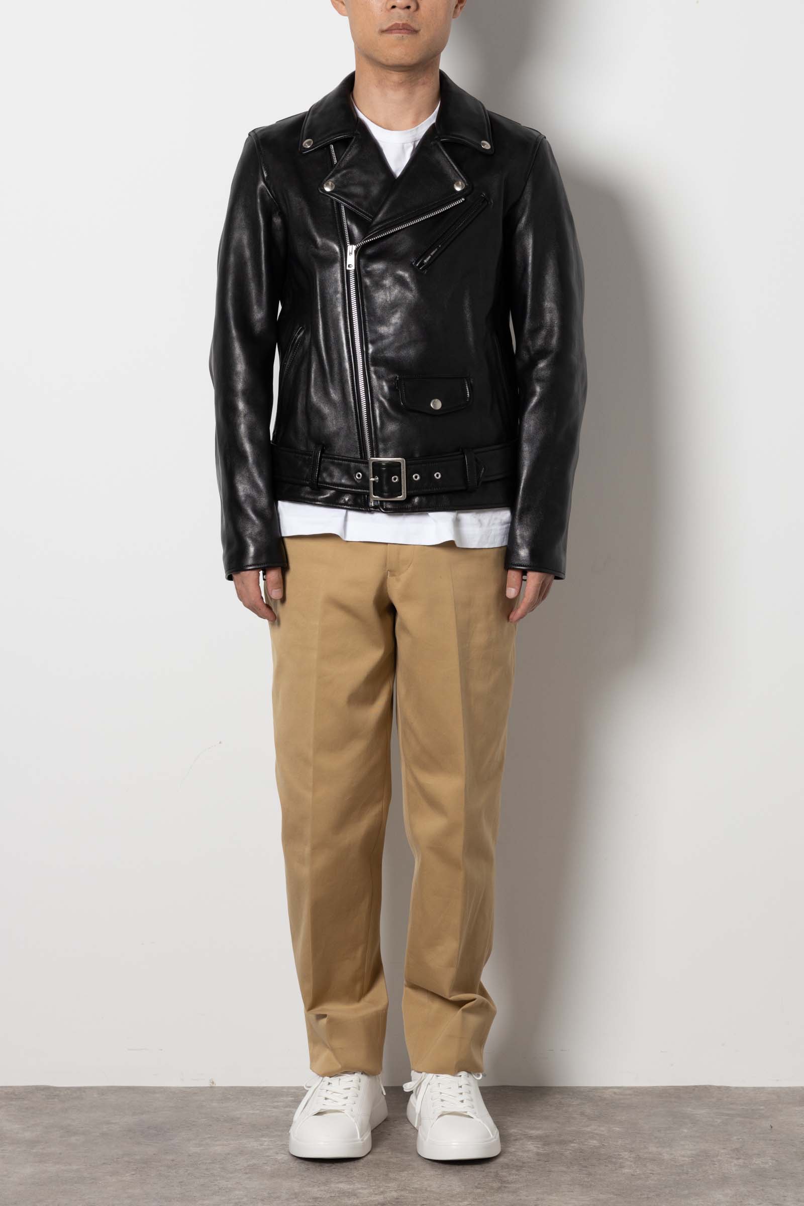 ビューティフルピープル　ライダースジャケット　着画　190cm