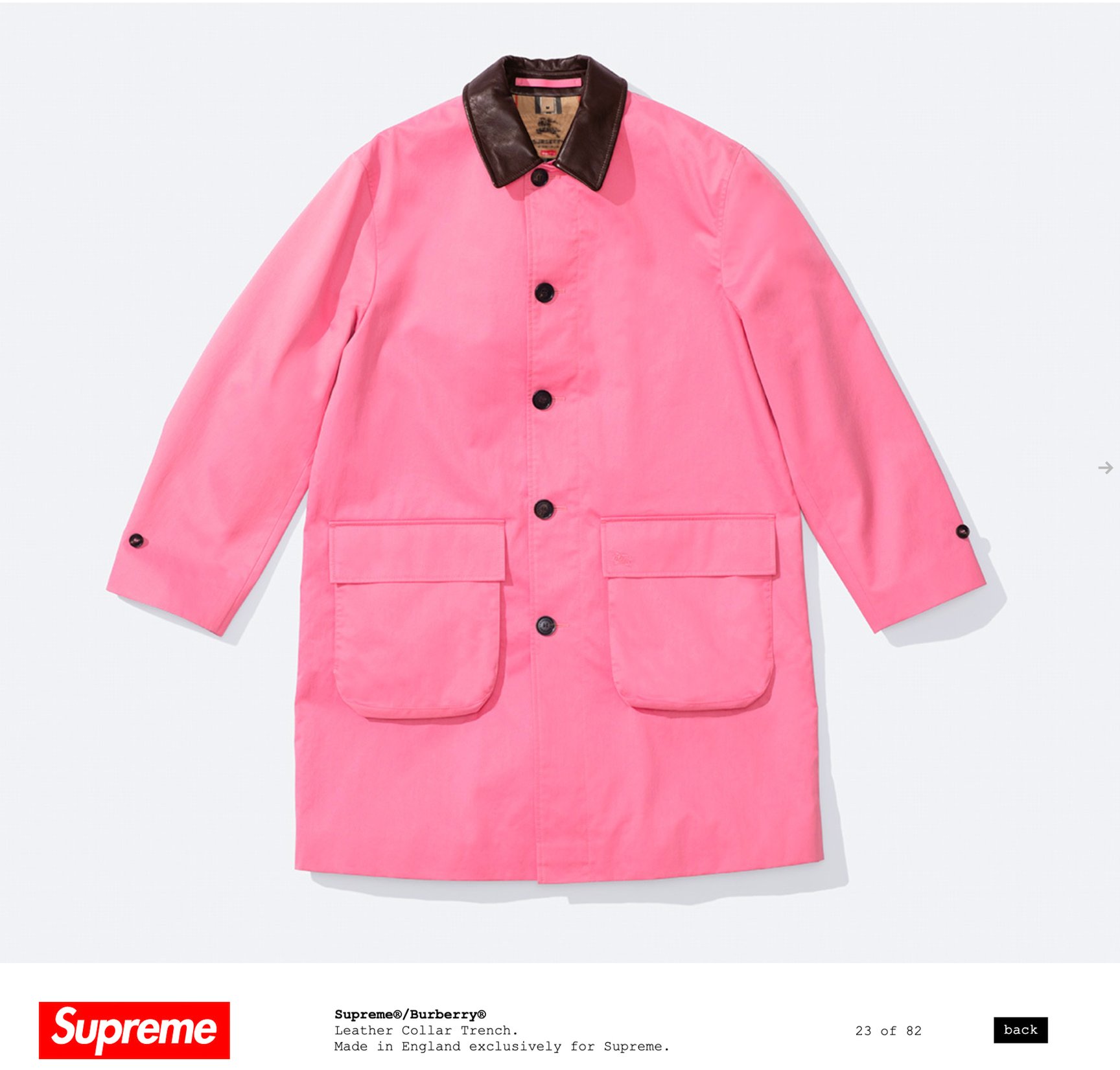 バーバリーとシュプリームコラボのトレンチコート