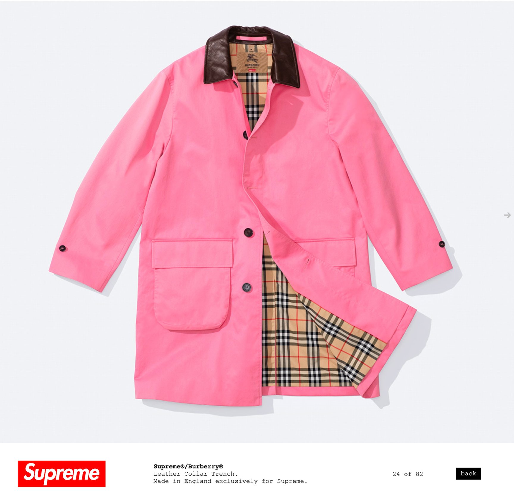 バーバリーとシュプリームコラボのトレンチコート
