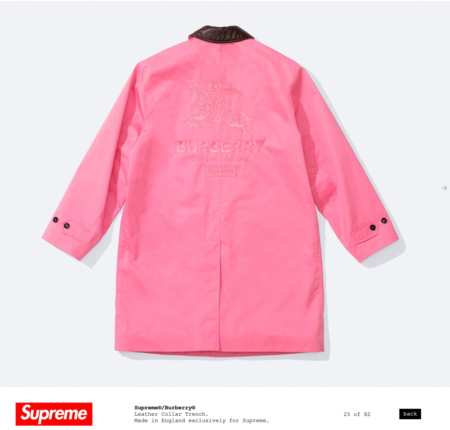バーバリーとシュプリームコラボのトレンチコート