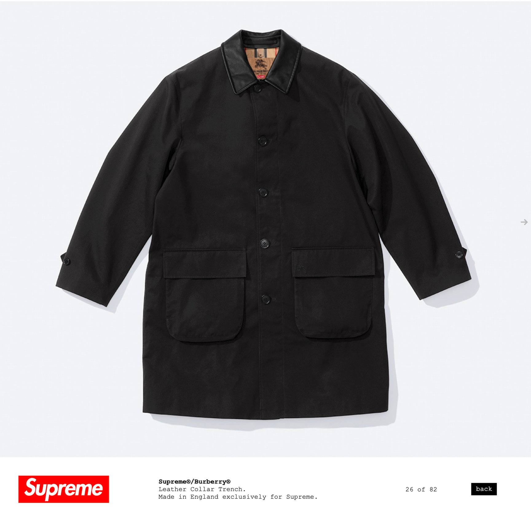 バーバリーとシュプリームコラボのトレンチコート