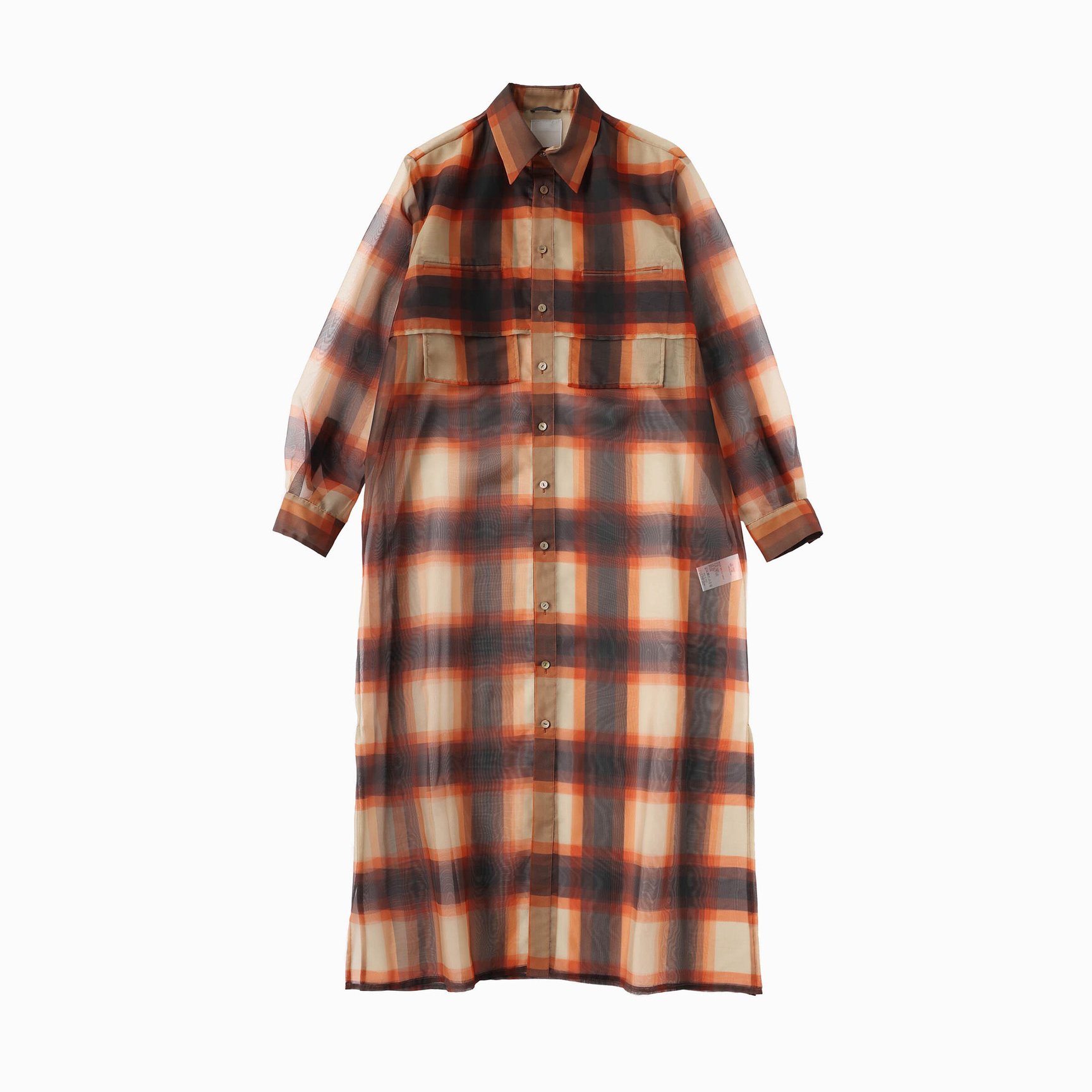 ミオズモーキーのオレンジ色のロングシャツ