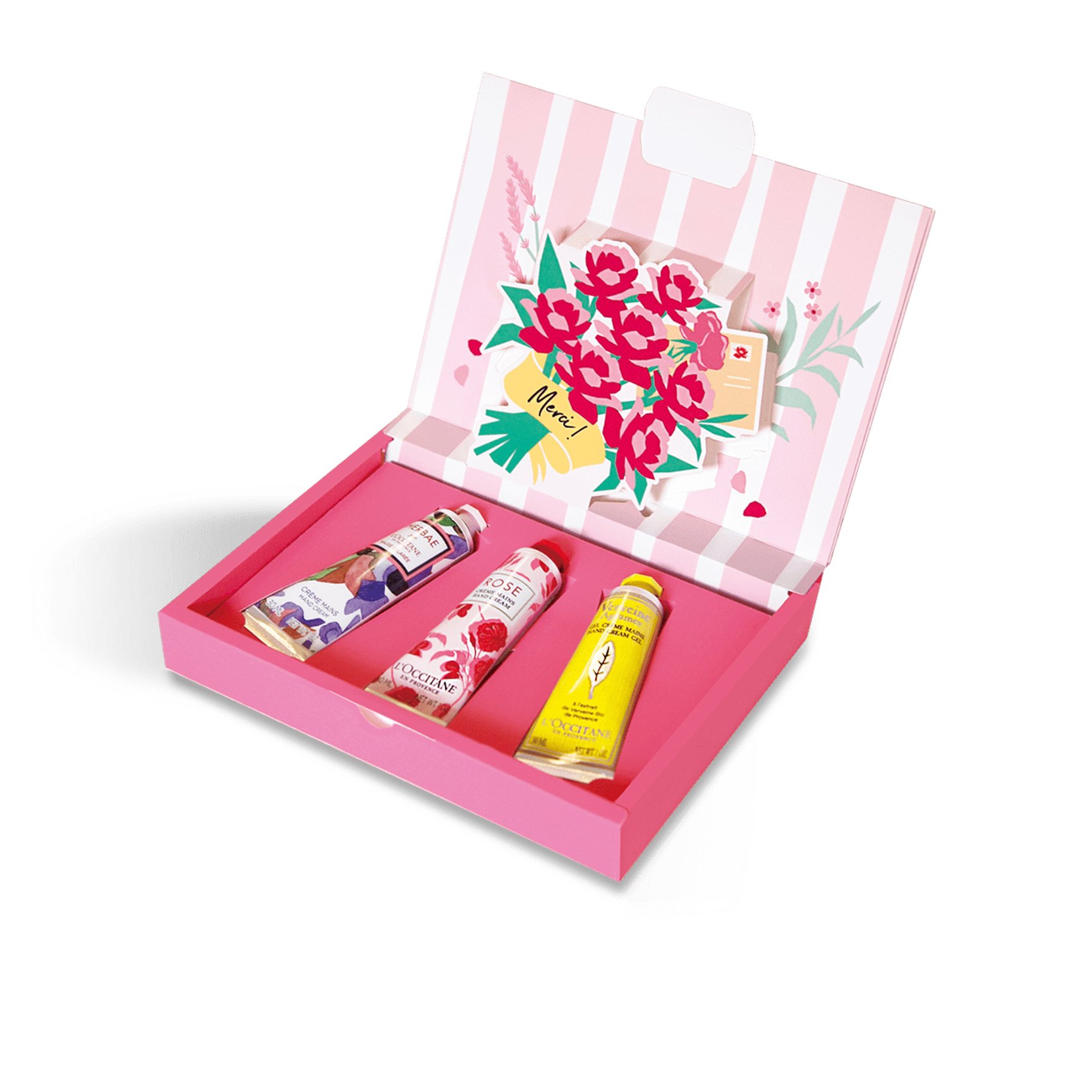 ロクシタンの人気フレグランス「ローズ」を含むハンドクリームセット