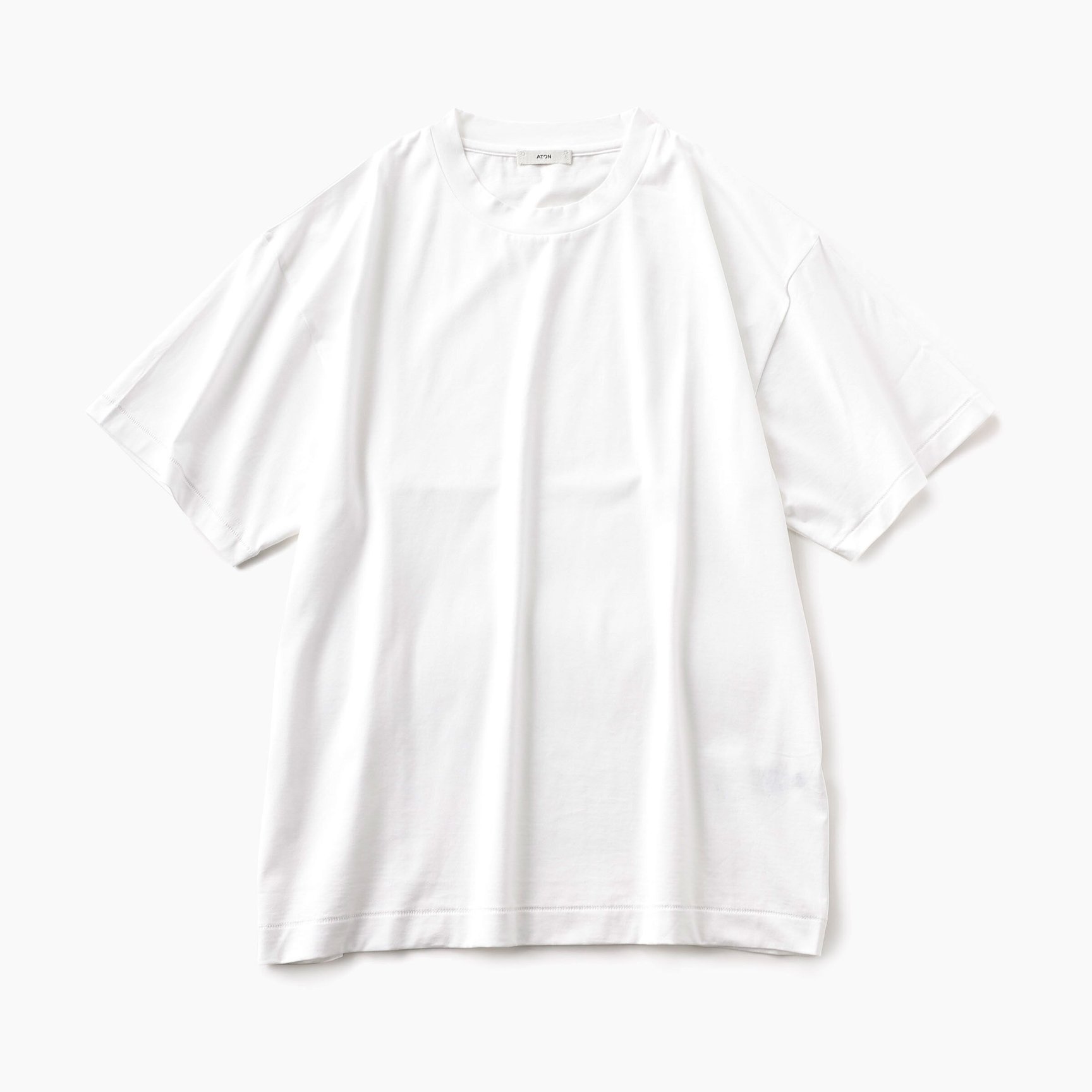白のスビンコットンオーバーサイズTシャツ