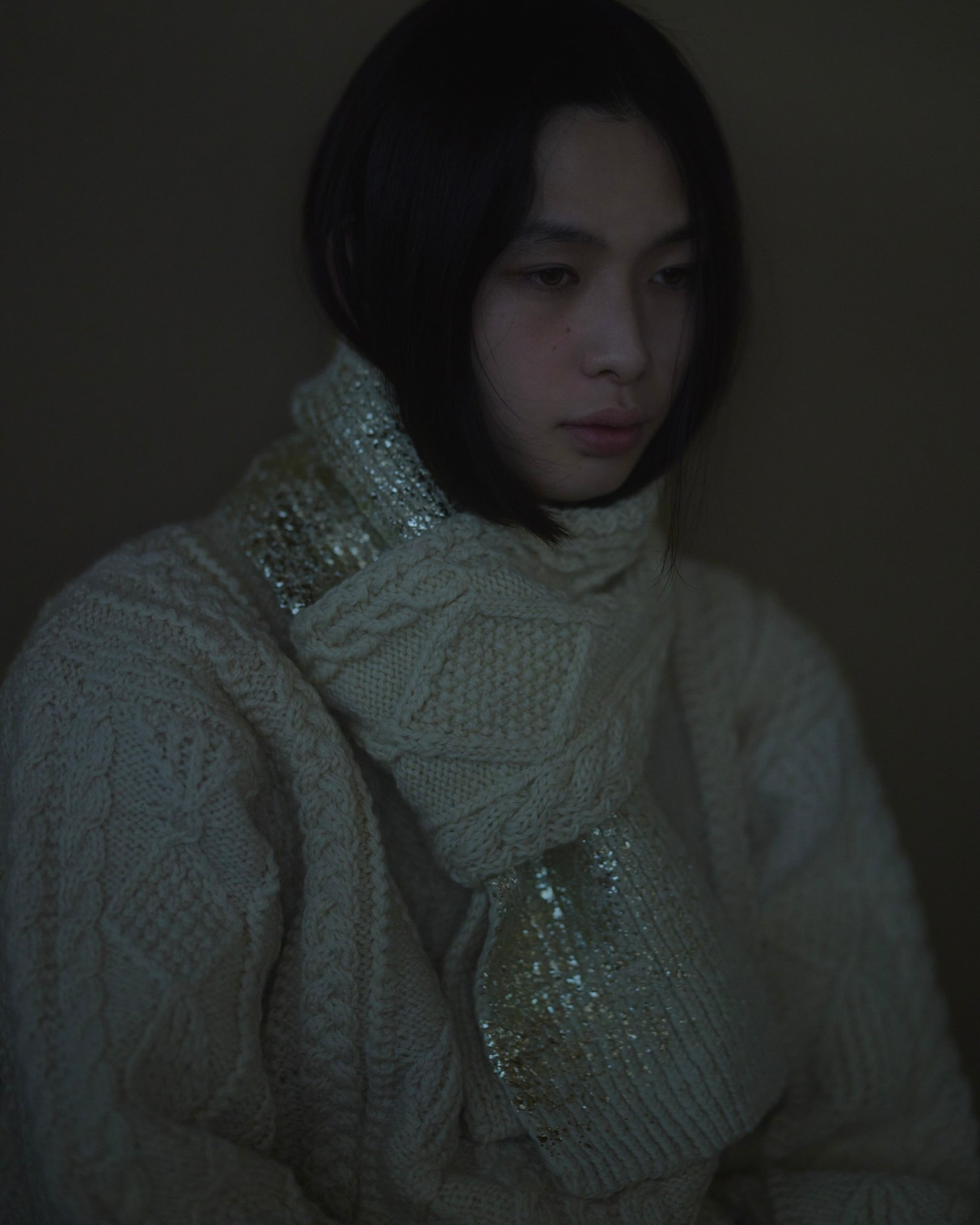 箔付きのマフラー