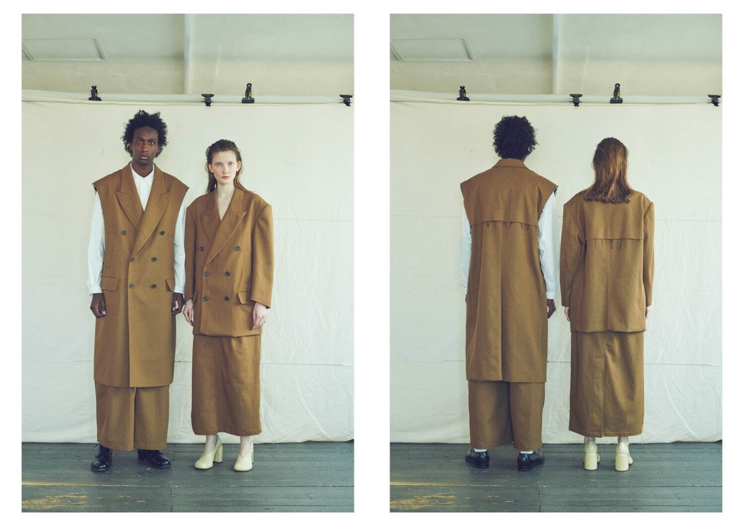 キャメルカラーのベスト