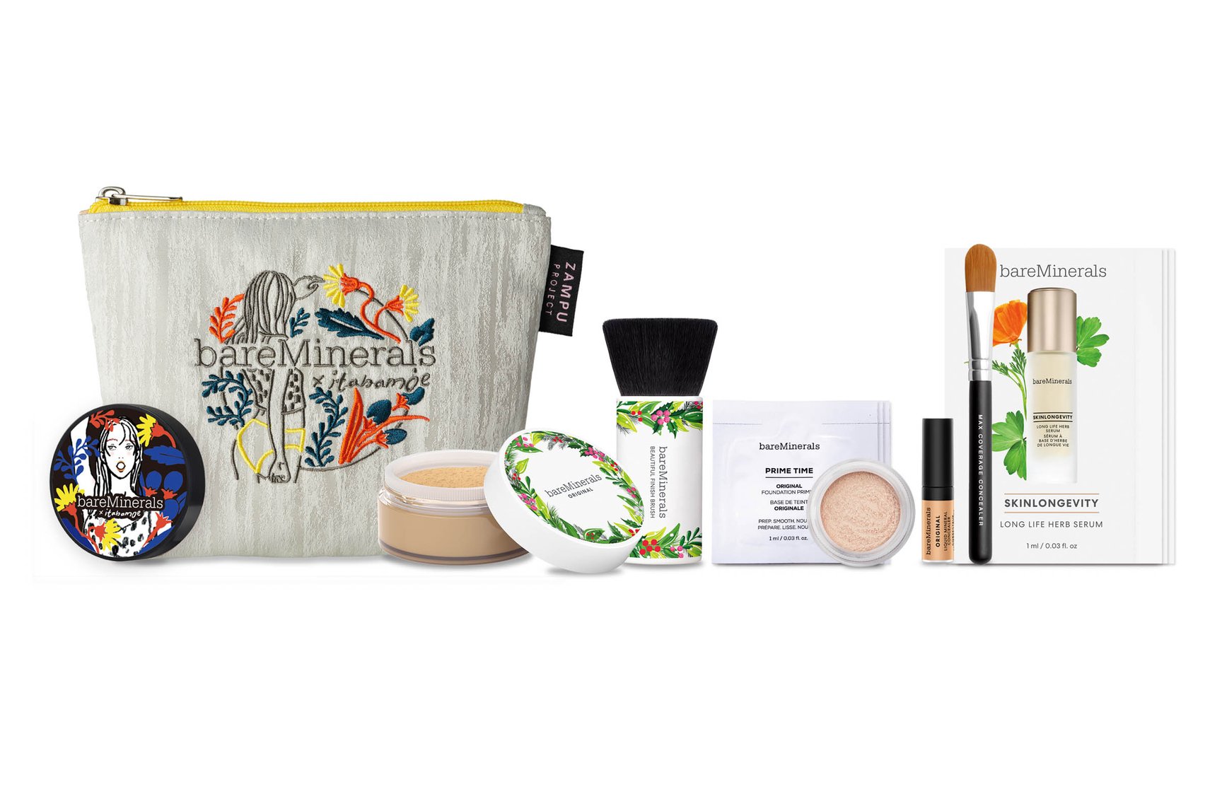 白い背景に置かれたコスメキット