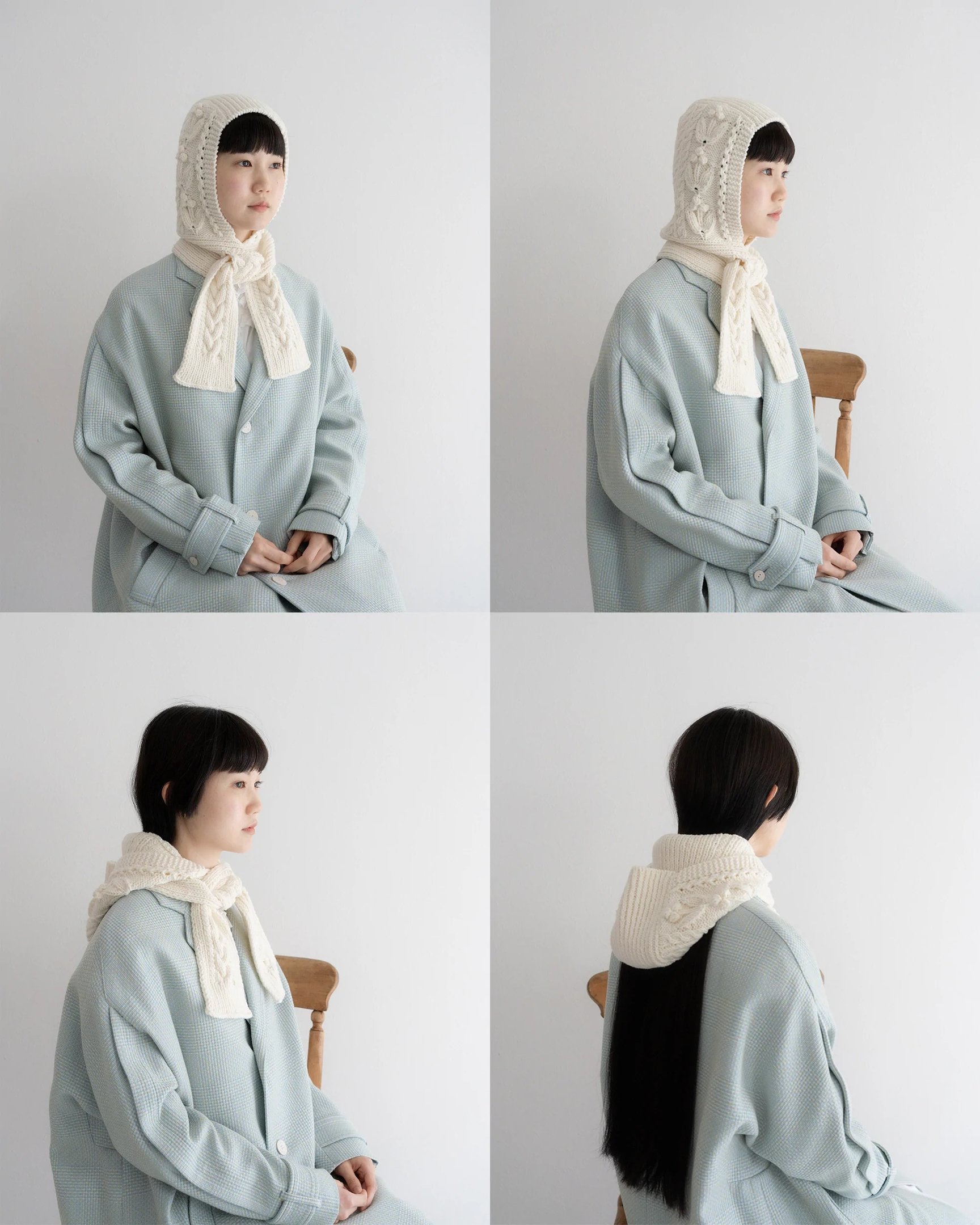 バラクラバをかぶった女性モデル