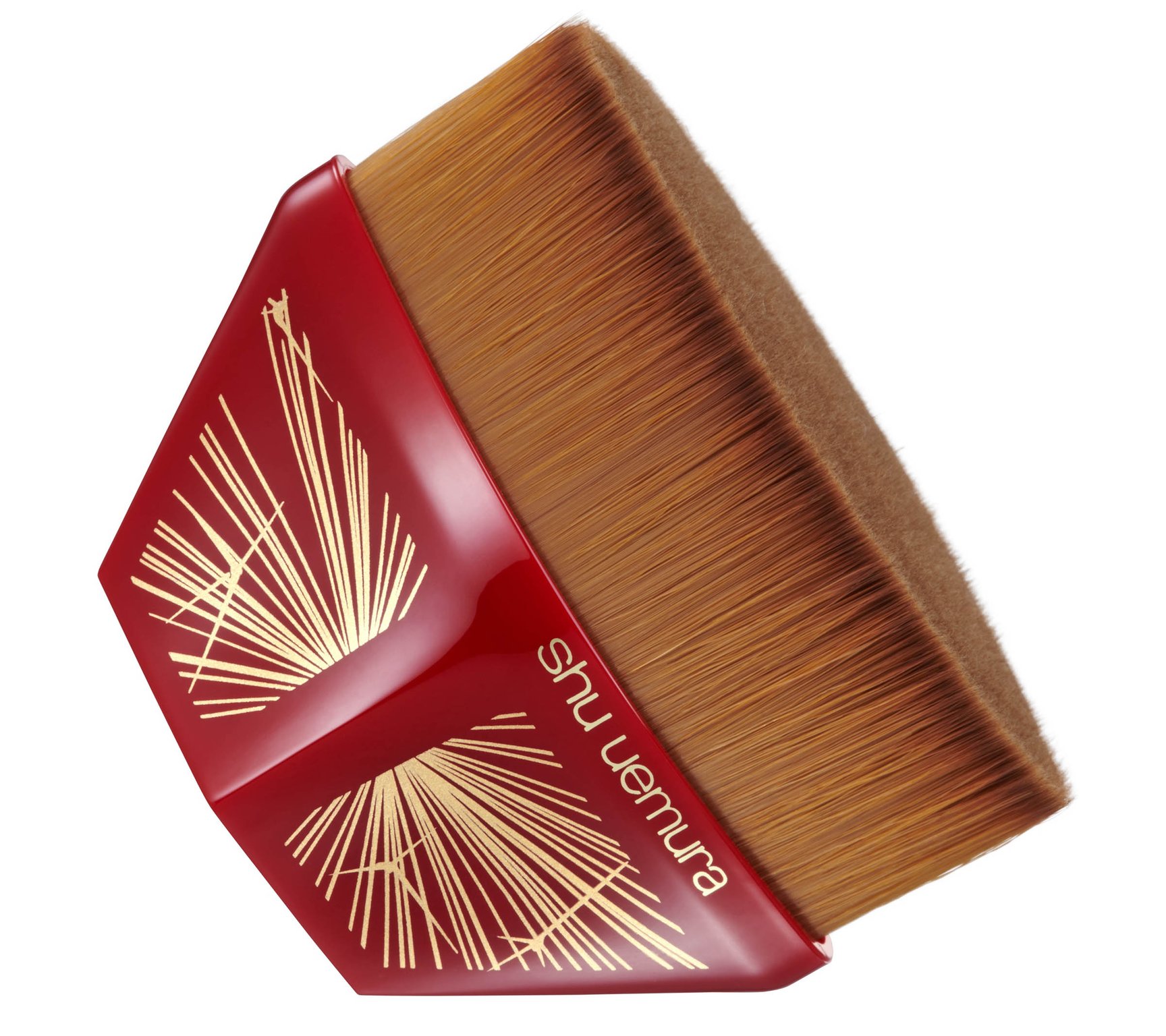 赤い持ち手のファンデーションブラシ