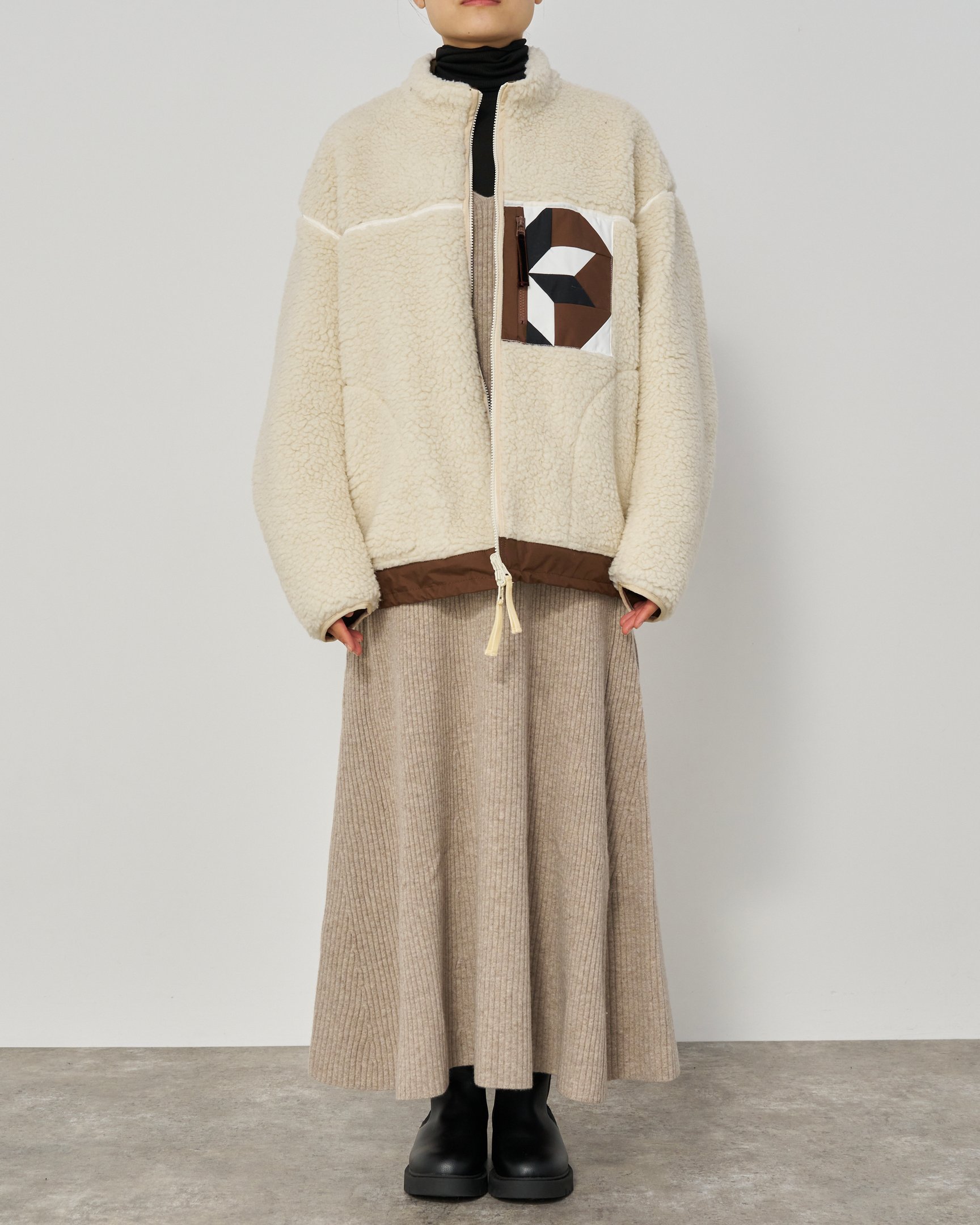 ヨシオクボのボアブルゾン