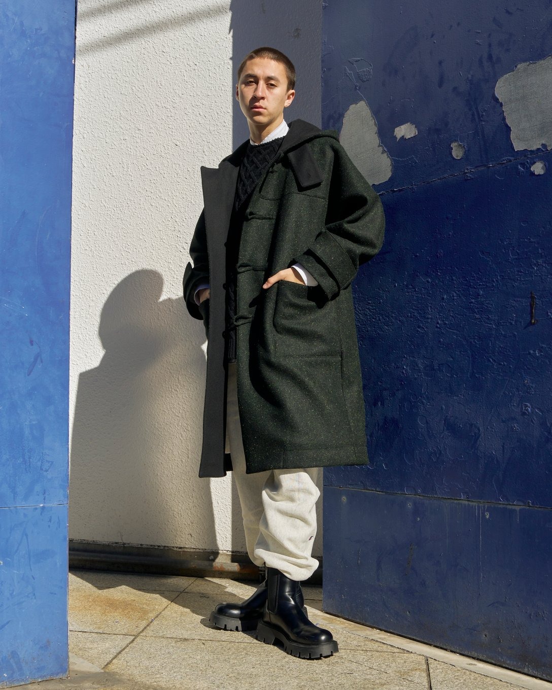 オーバーコートのダッフルコート