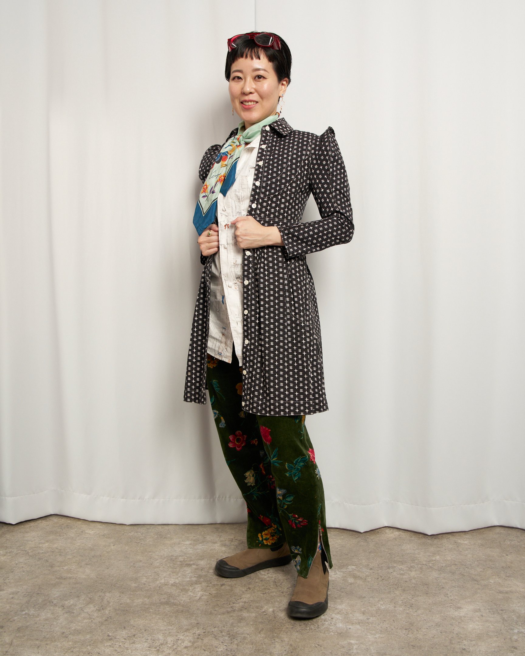 KENZO PARIS 1972ss 絣プリント立体ワンピース