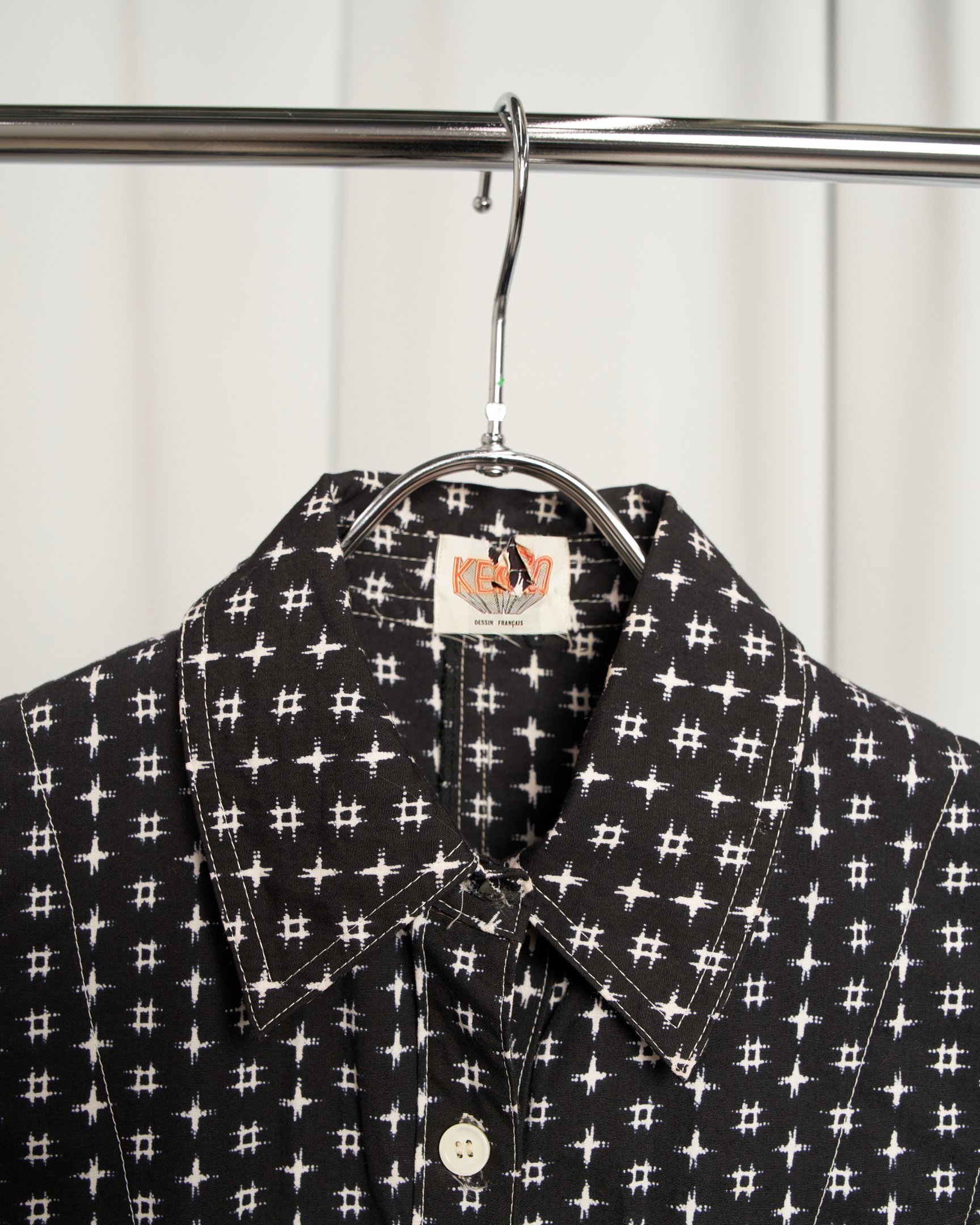 KENZO PARIS 1972ss 絣プリント立体ワンピース