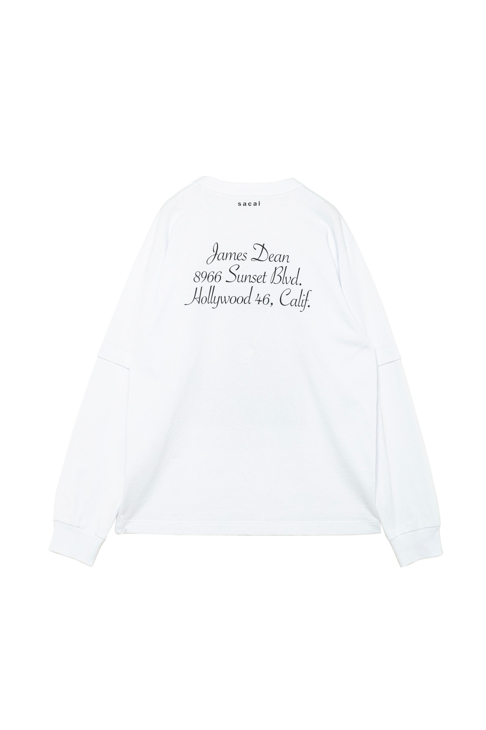 完売品　sacai 25ss James Dean ジェームズディーン　白 sacai(サカイ) 25SS「James Dean L S T-shirt」ジェームス