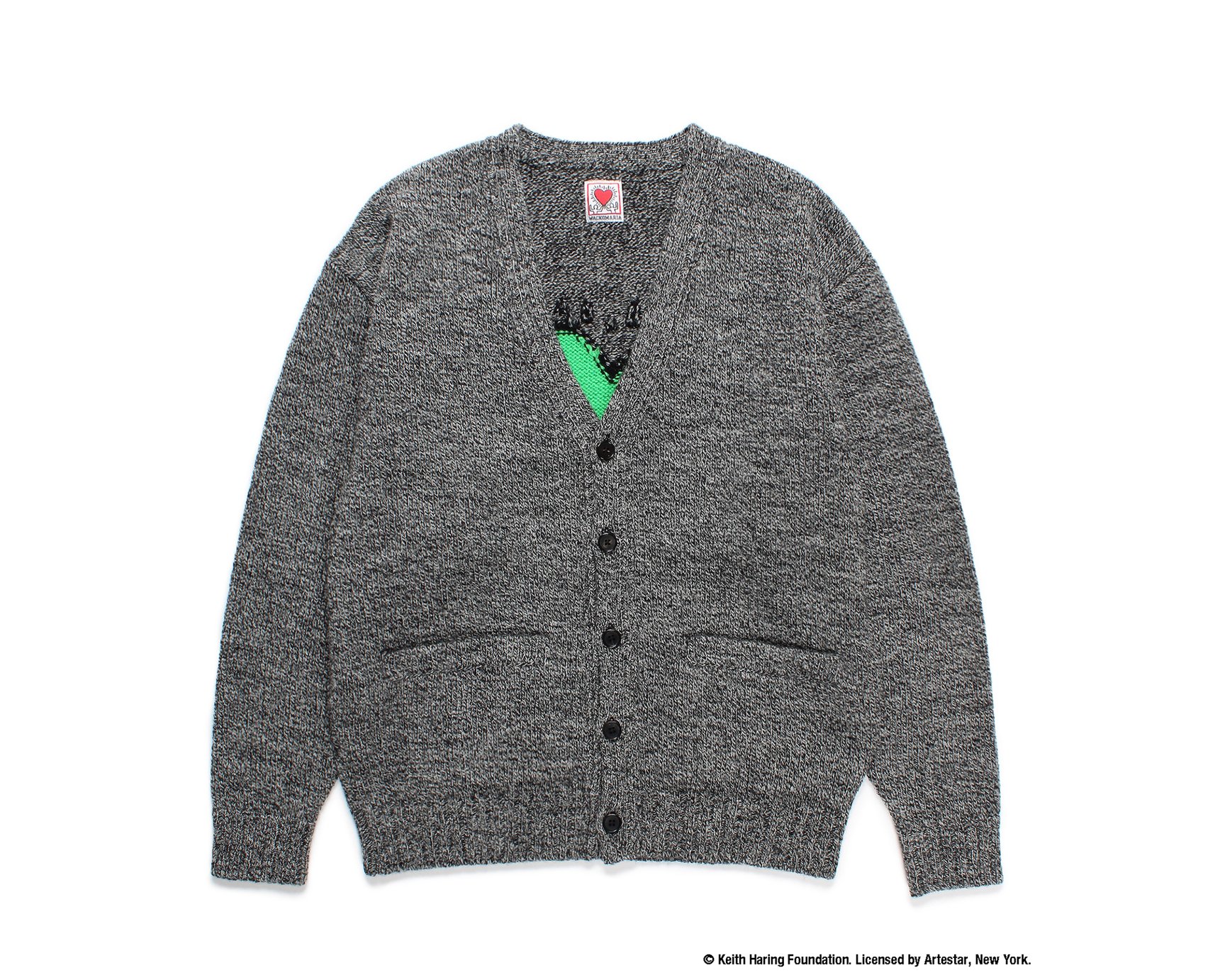 新品 WACKO MARIA × KEITH HARING コラボ カーディガン ワコマリアがキース・ヘリングと初コラボ、作品をジャカード織り